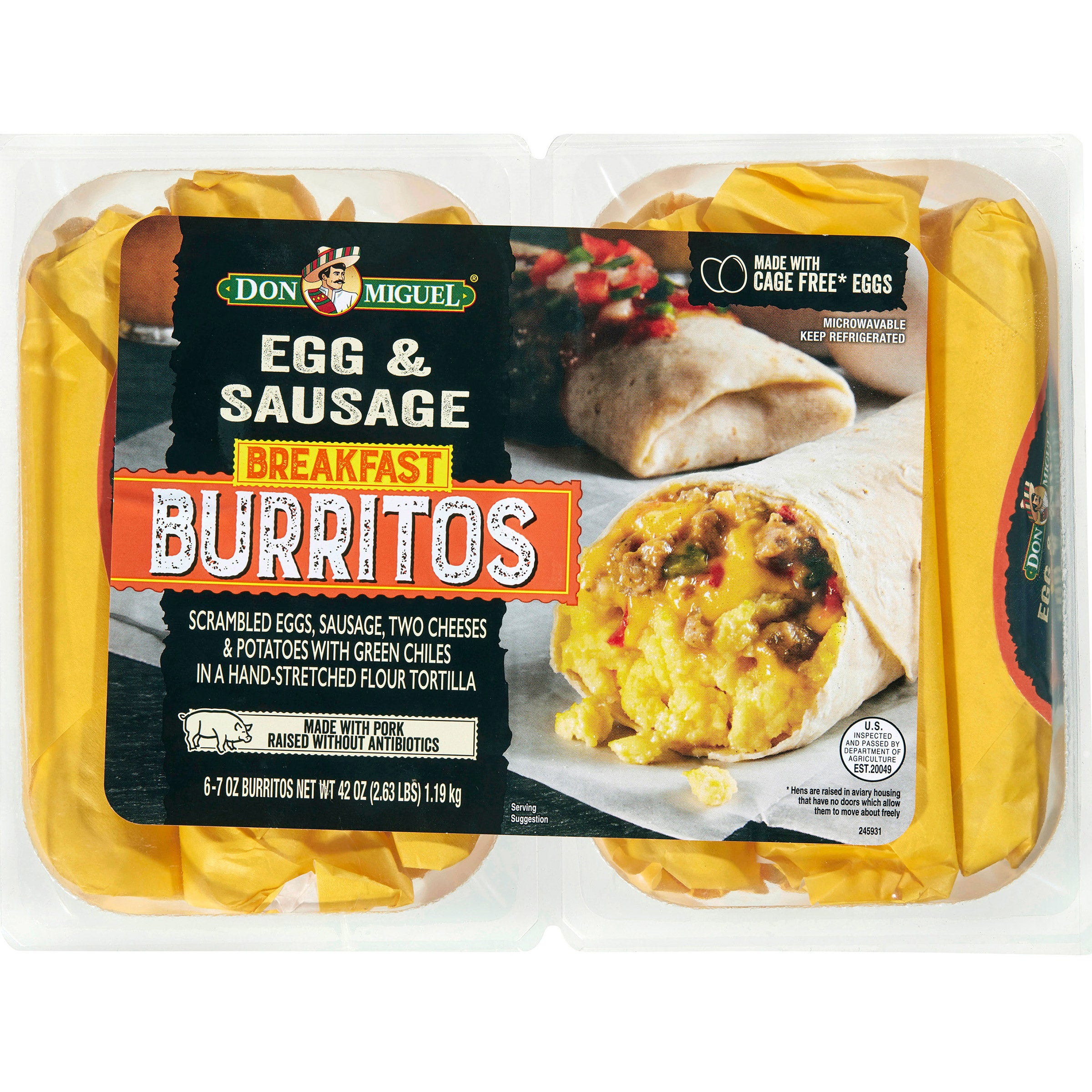 DON MIGUEL BREAKFAST BURRITO 6 PACK 7 OUNCES EACH