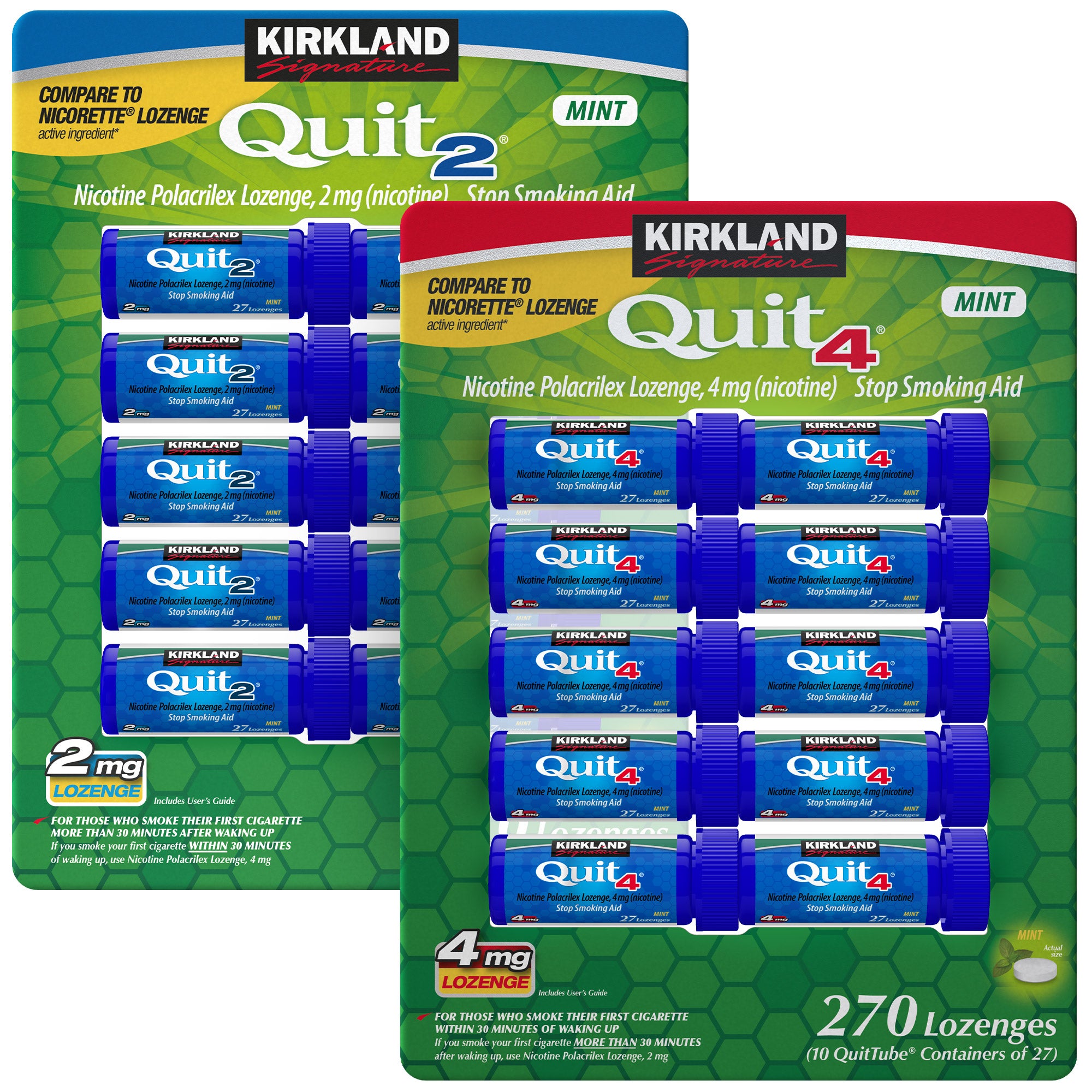 KIRKLAND SIGNATURE QUIT4 4MG LOZENGE MINT 270 COUNT - Image 1