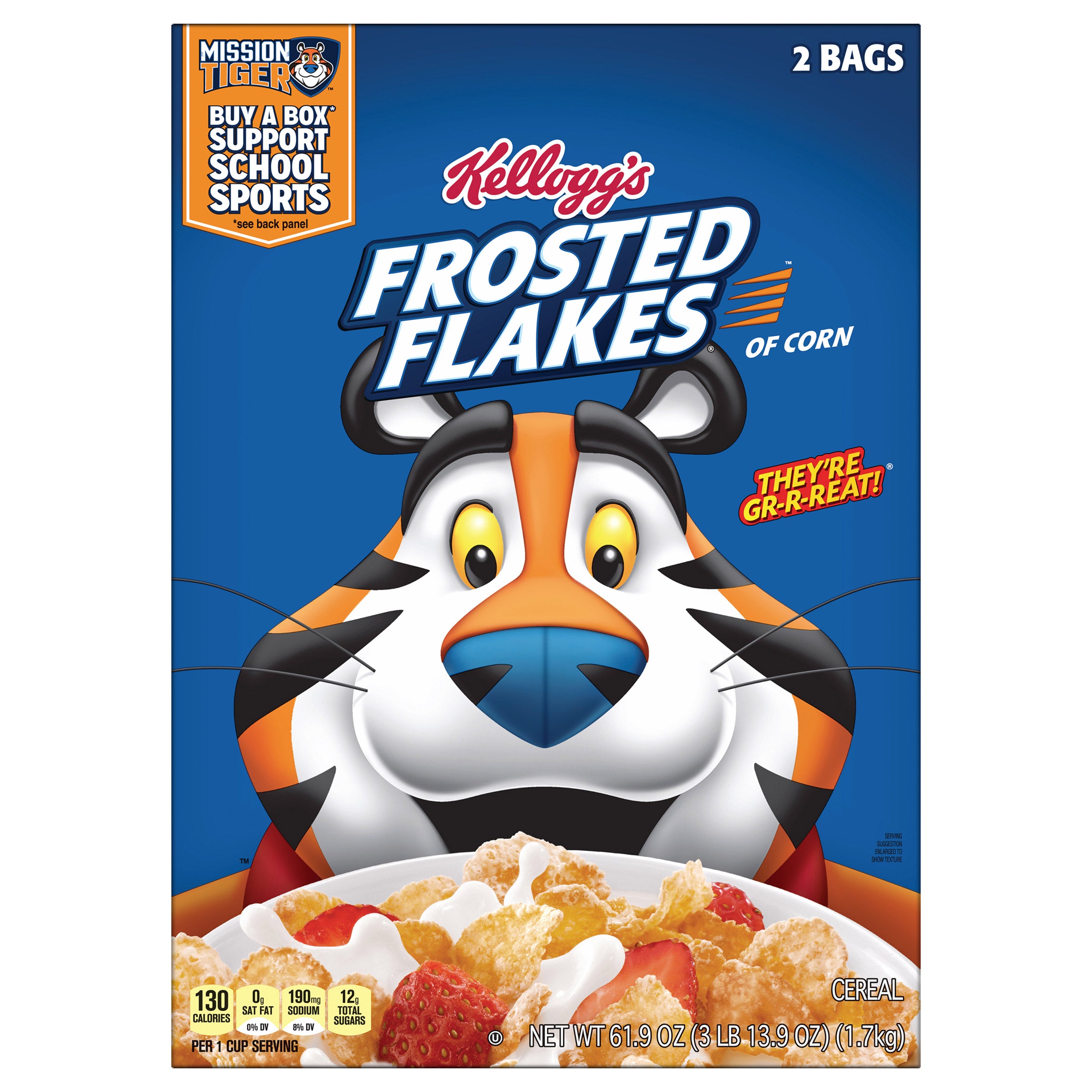 KELLOGG'S FROSTED FLAKES 2/30.95 OUNCE BAGS