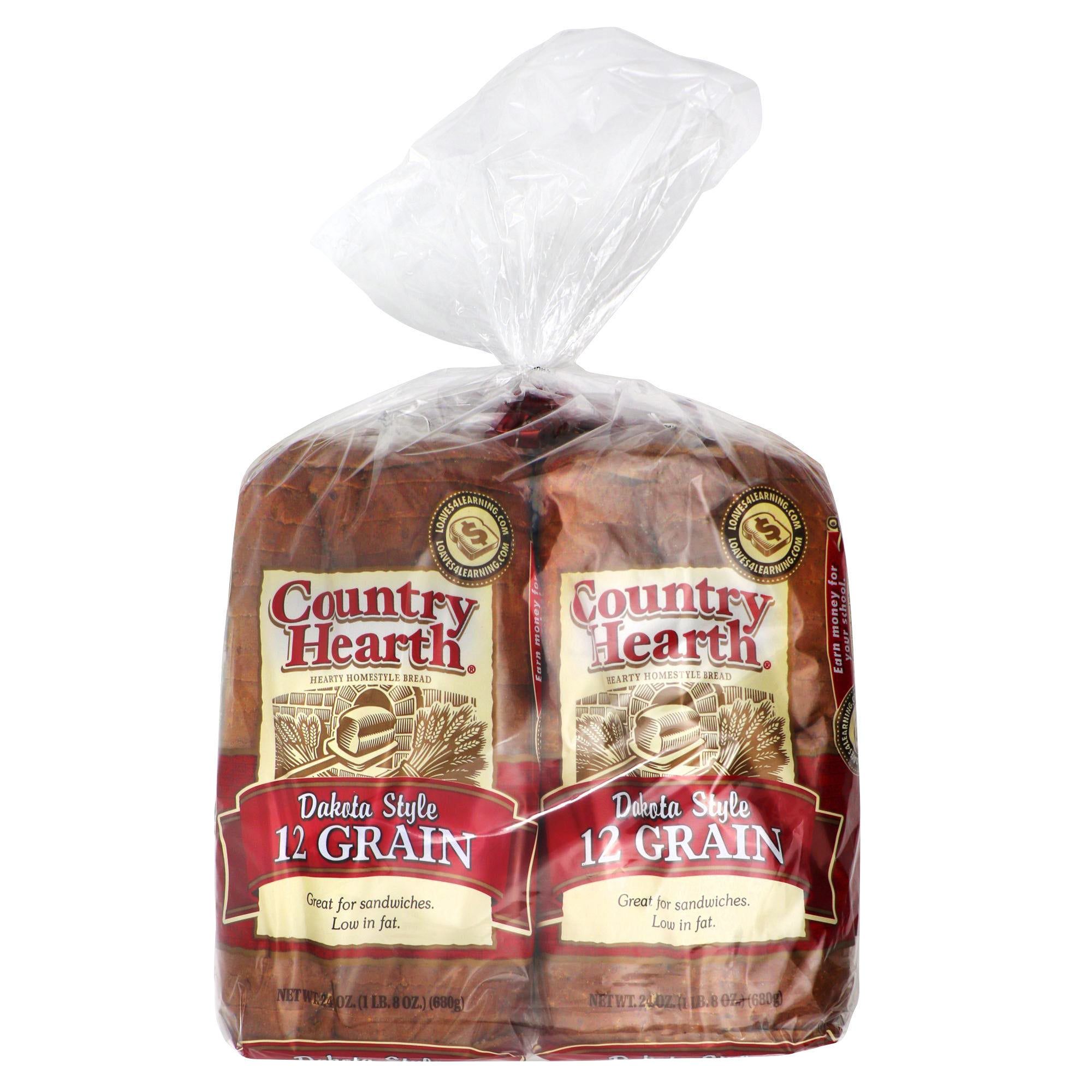 COUNTRY HEARTH 12 GRAIN BREAD 2/24 OUNCE LOAVES - Image 1