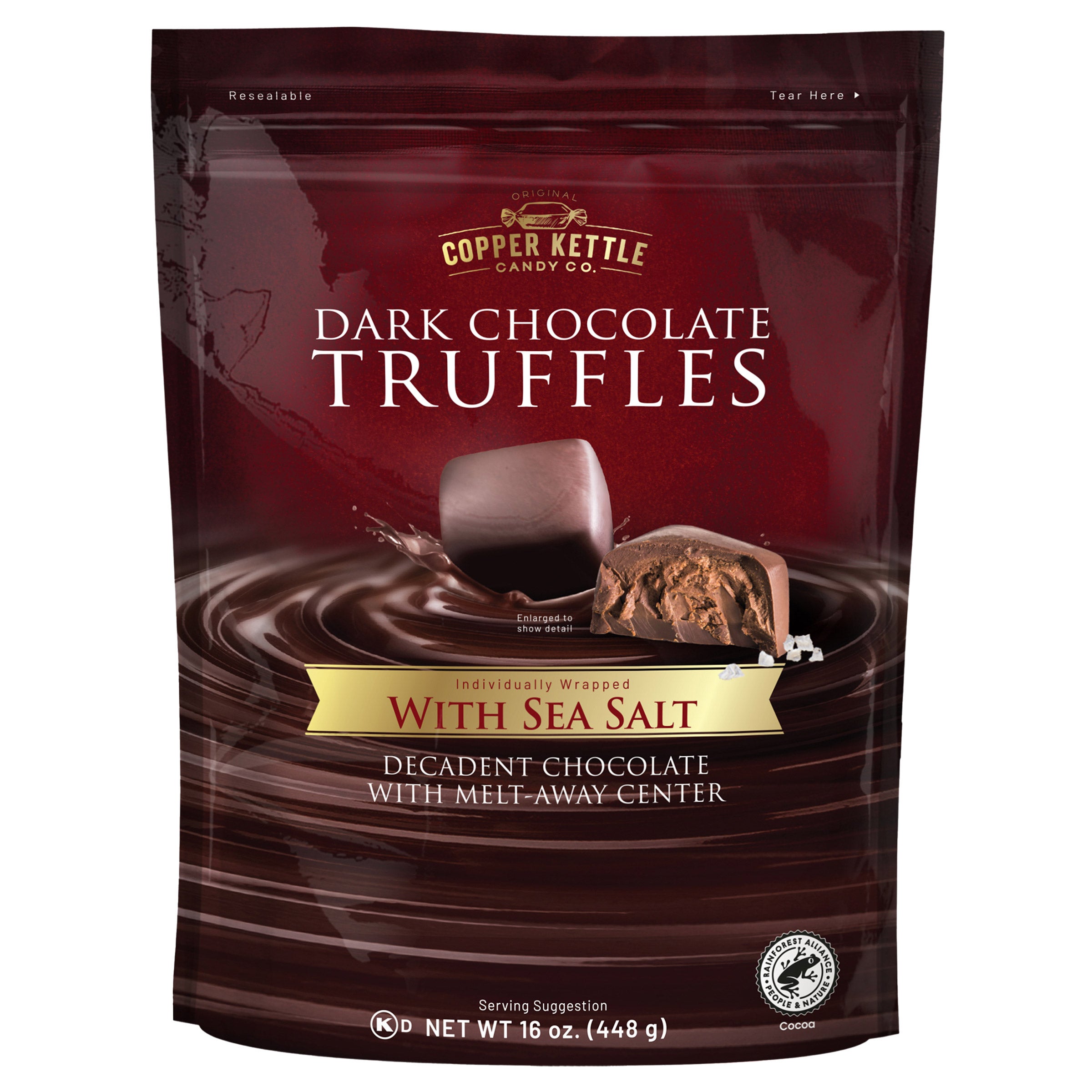 COPPER KETTLE CANDY CO DARK CHOCOLATE TRUFFLE 16 OUNCES