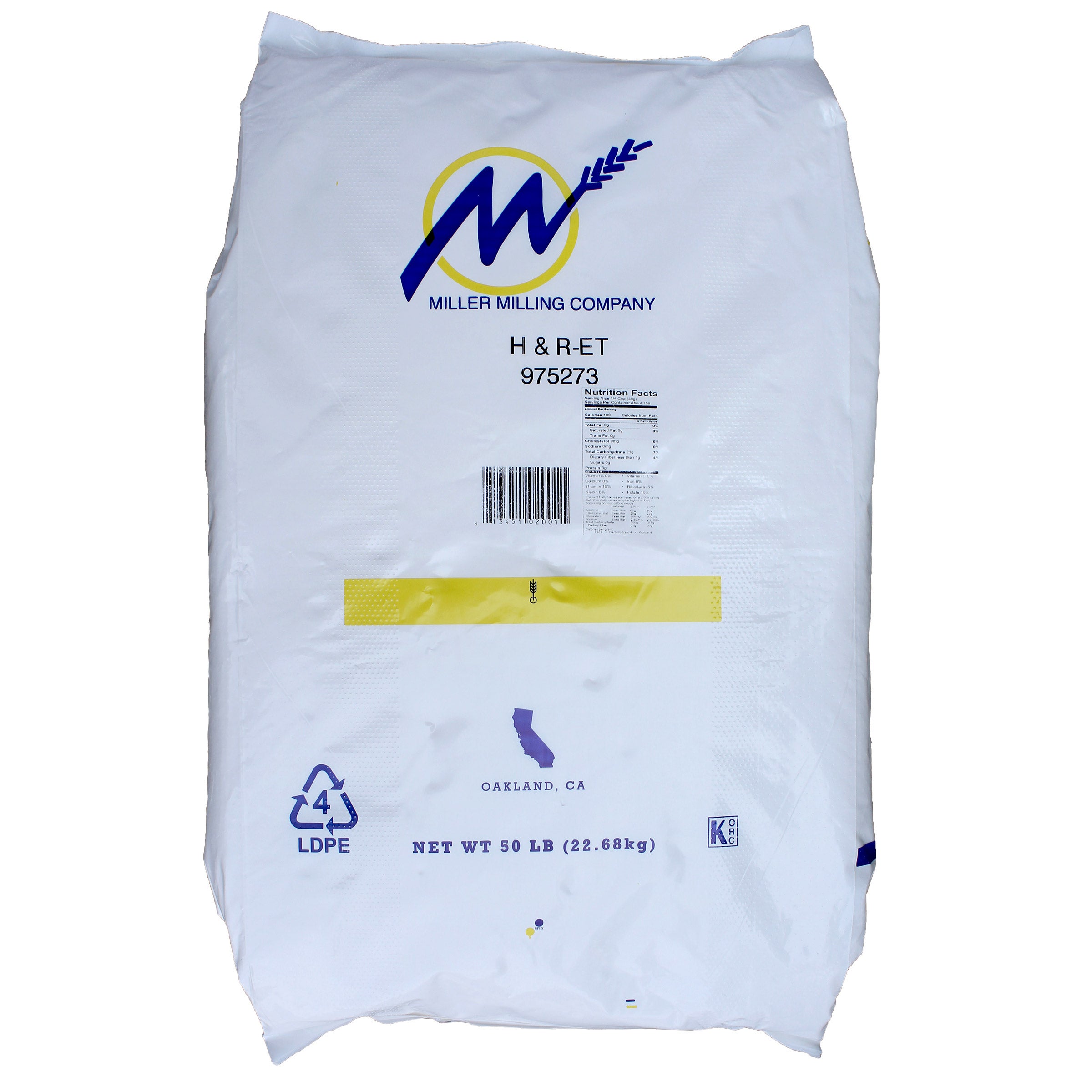 MILLER MILLING ALL PURPOSE FLOUR 50 LB