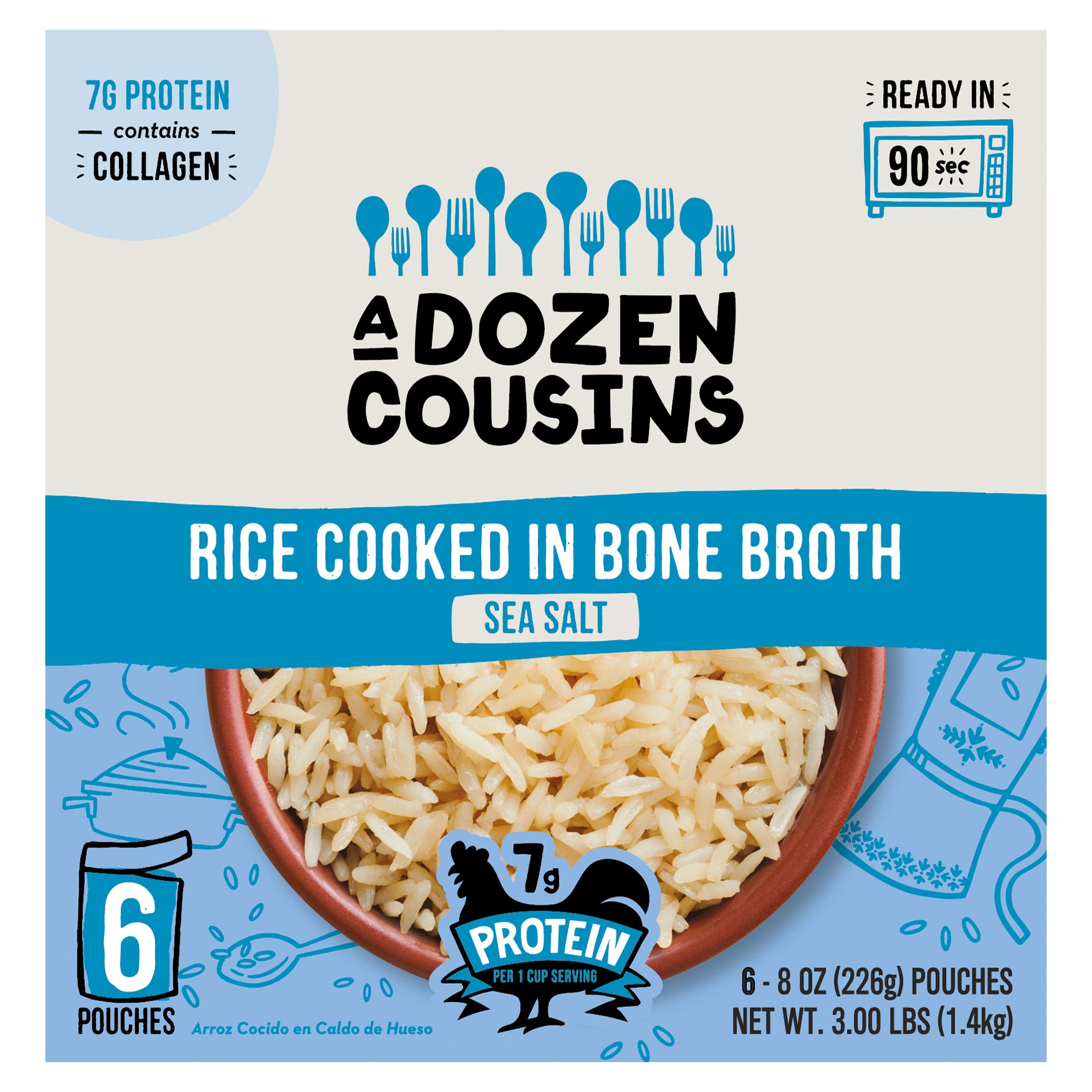 A DOZEN COUSINS BONE BROTH RICE W/SALT 6/8 OZ