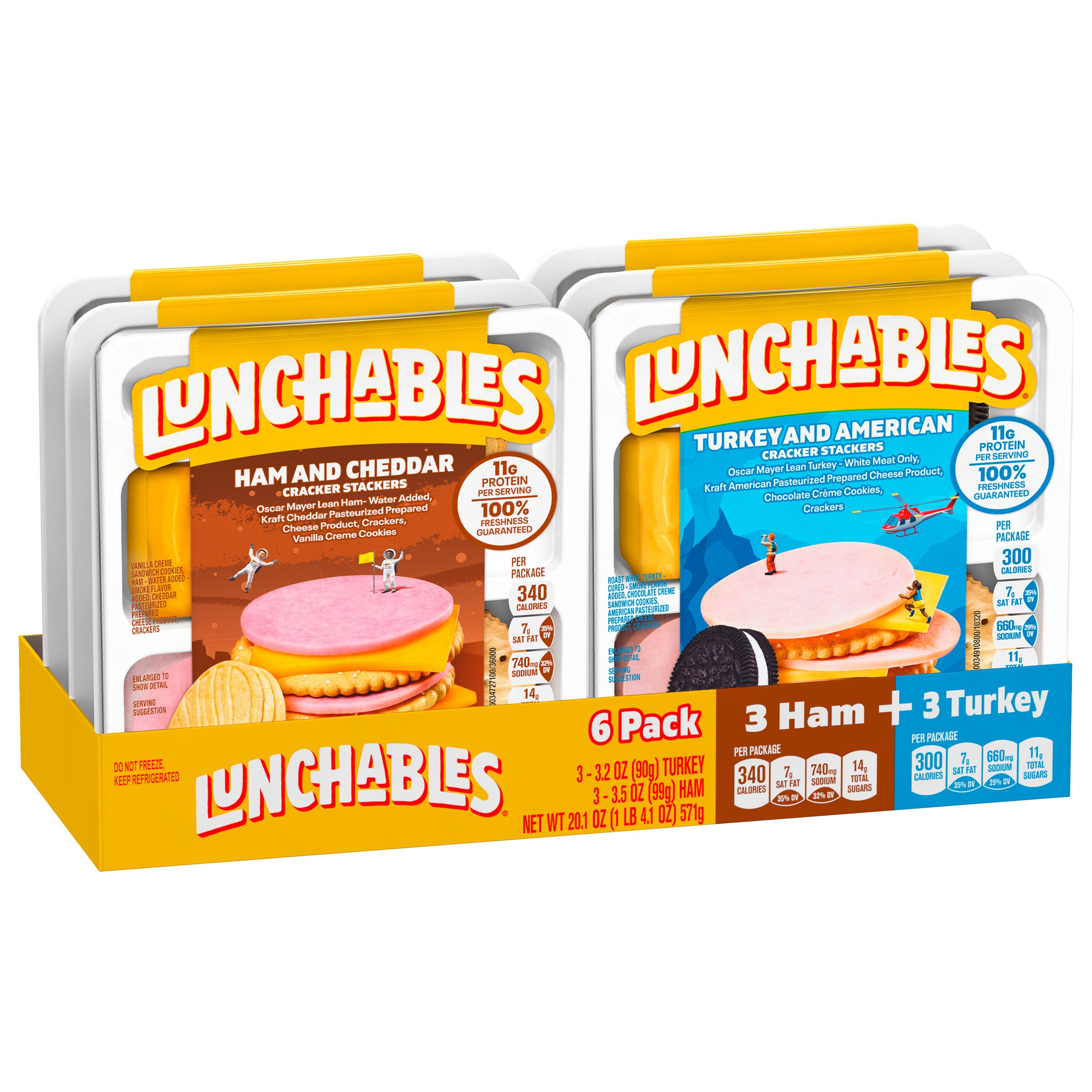 LUNCHABLES 3 HAM/3 TURKEY 6 CT - Image 1