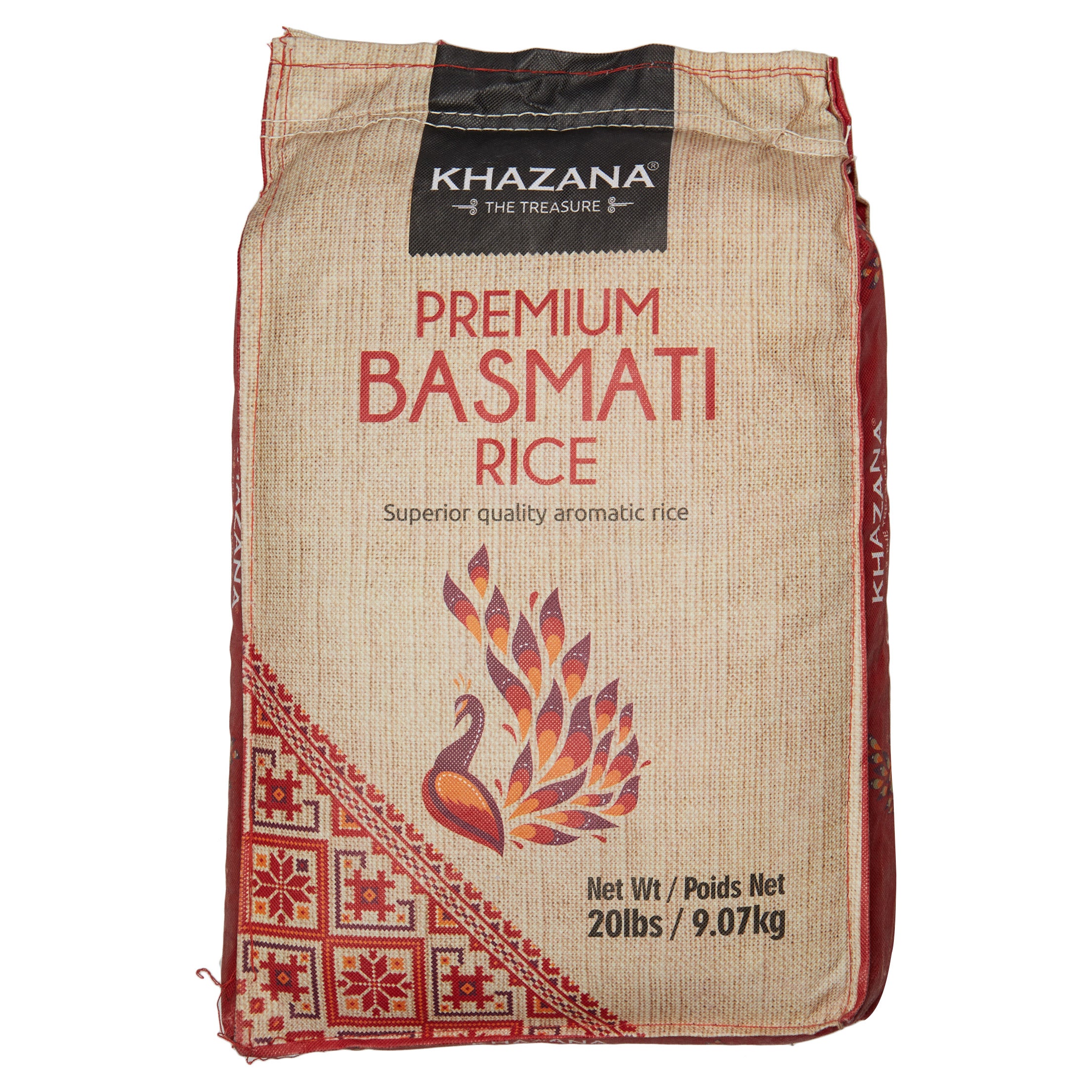 KHAZANA PREMIUM BASMATI RICE 20 POUNDS