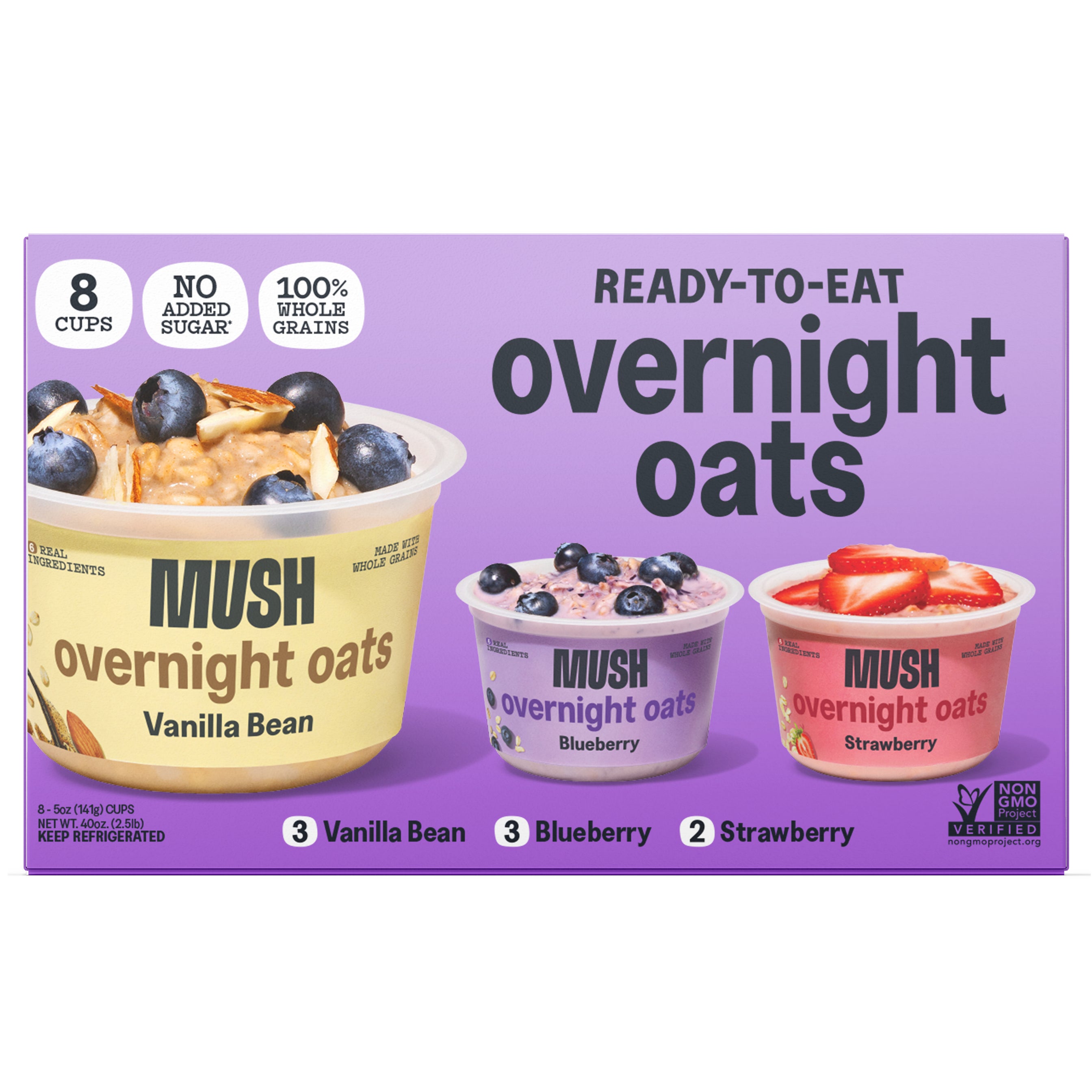 MUSH OVERNIGHT OATS VTY 8/5 OZ (2.5 LBS) - Image 1