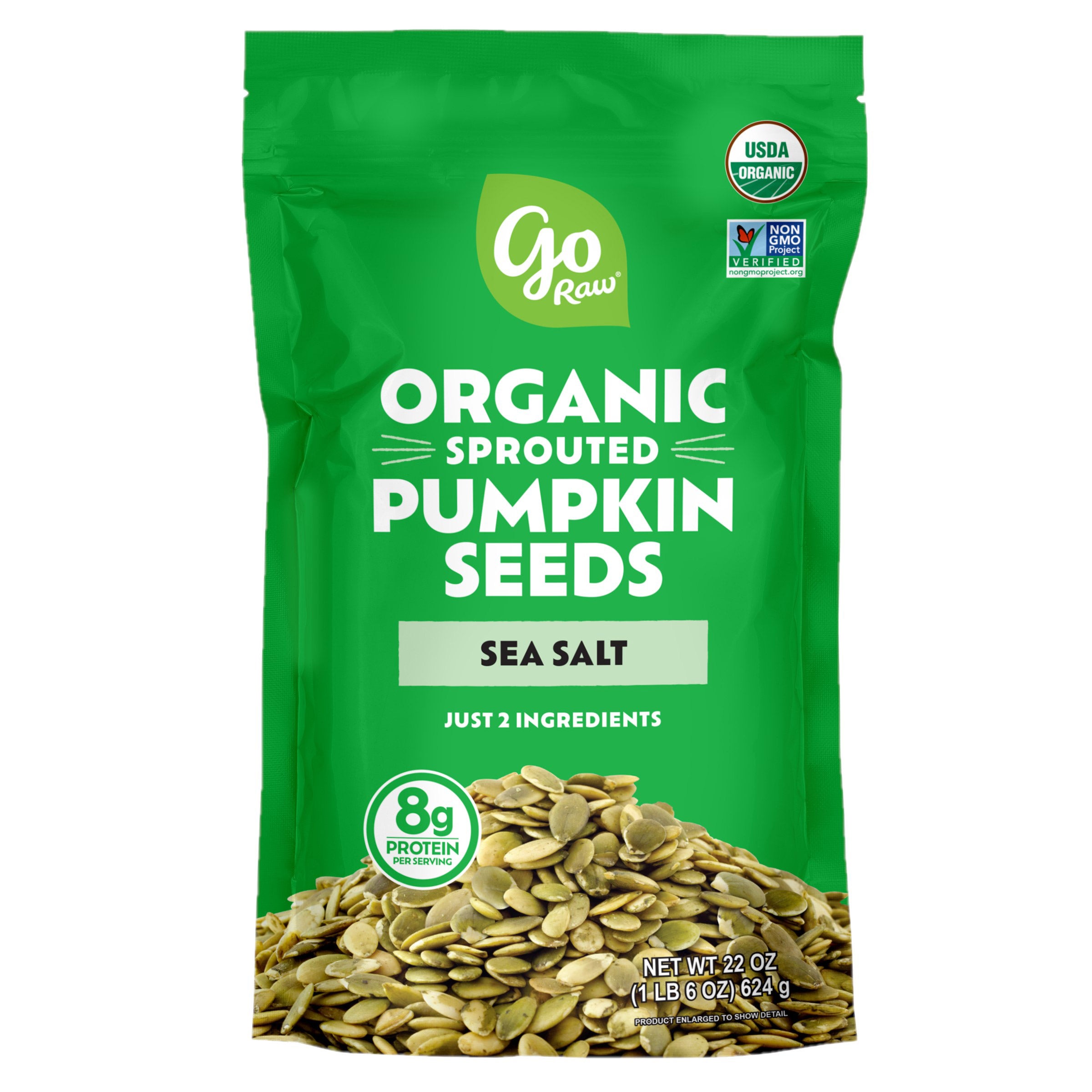 GO RAW ORGANIC SPROUTED PUMPKIN SEEDS 22 OUNCE BAG - Image 1