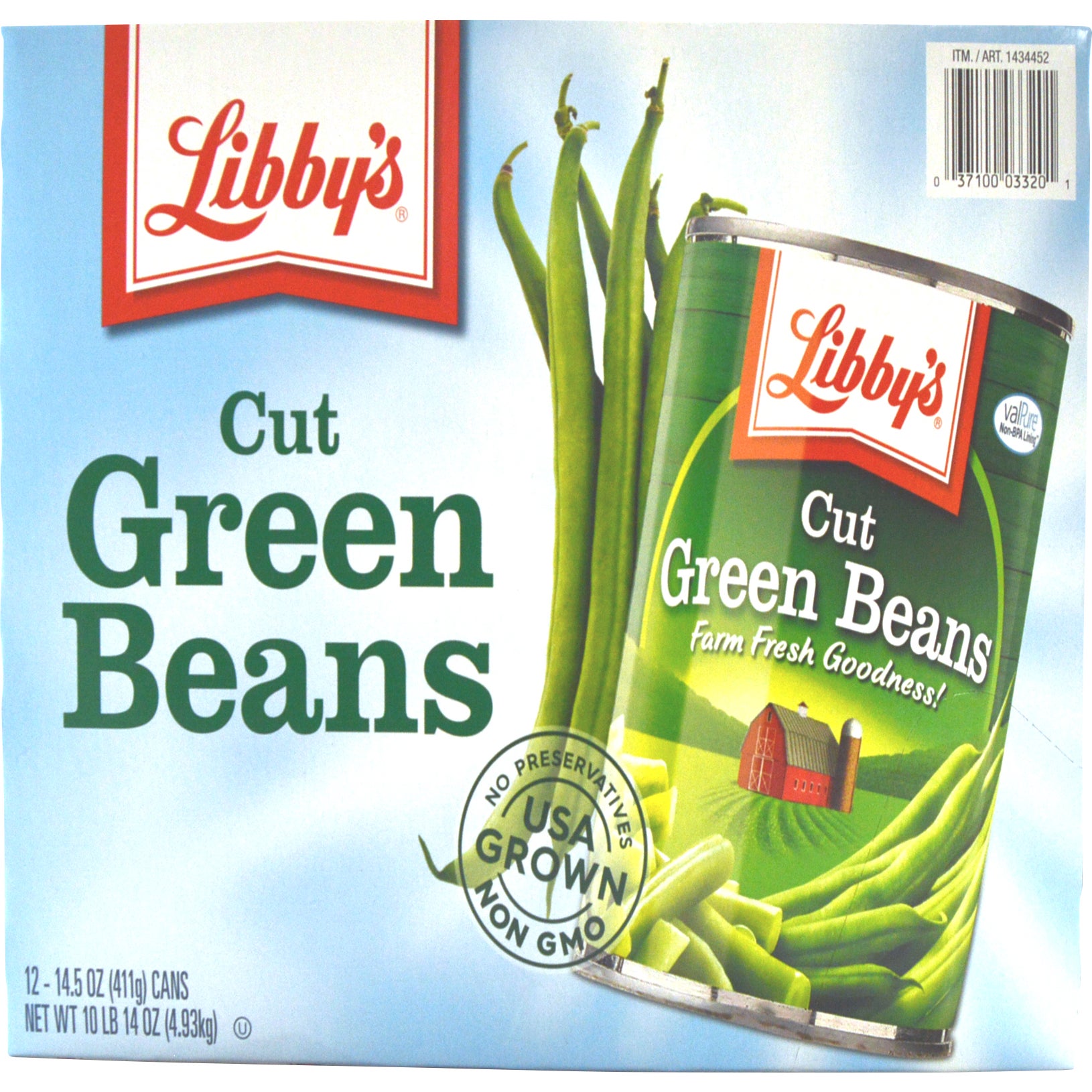 LIBBY'S CUT GREEN BEANS 12/14.5 OUNCE CANS - Image 1