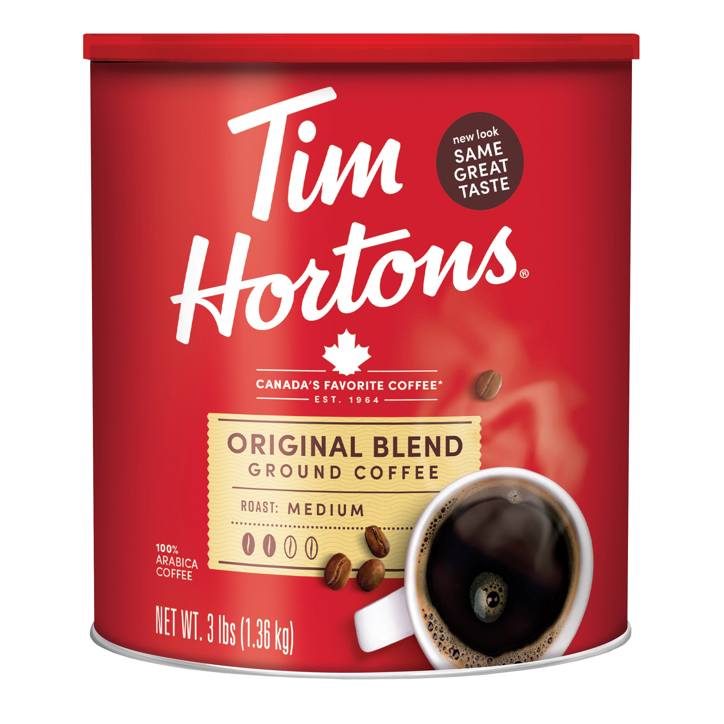 TIM HORTONS COFFEE ORIGINAL BLEND GROUND 3 POUND CAN