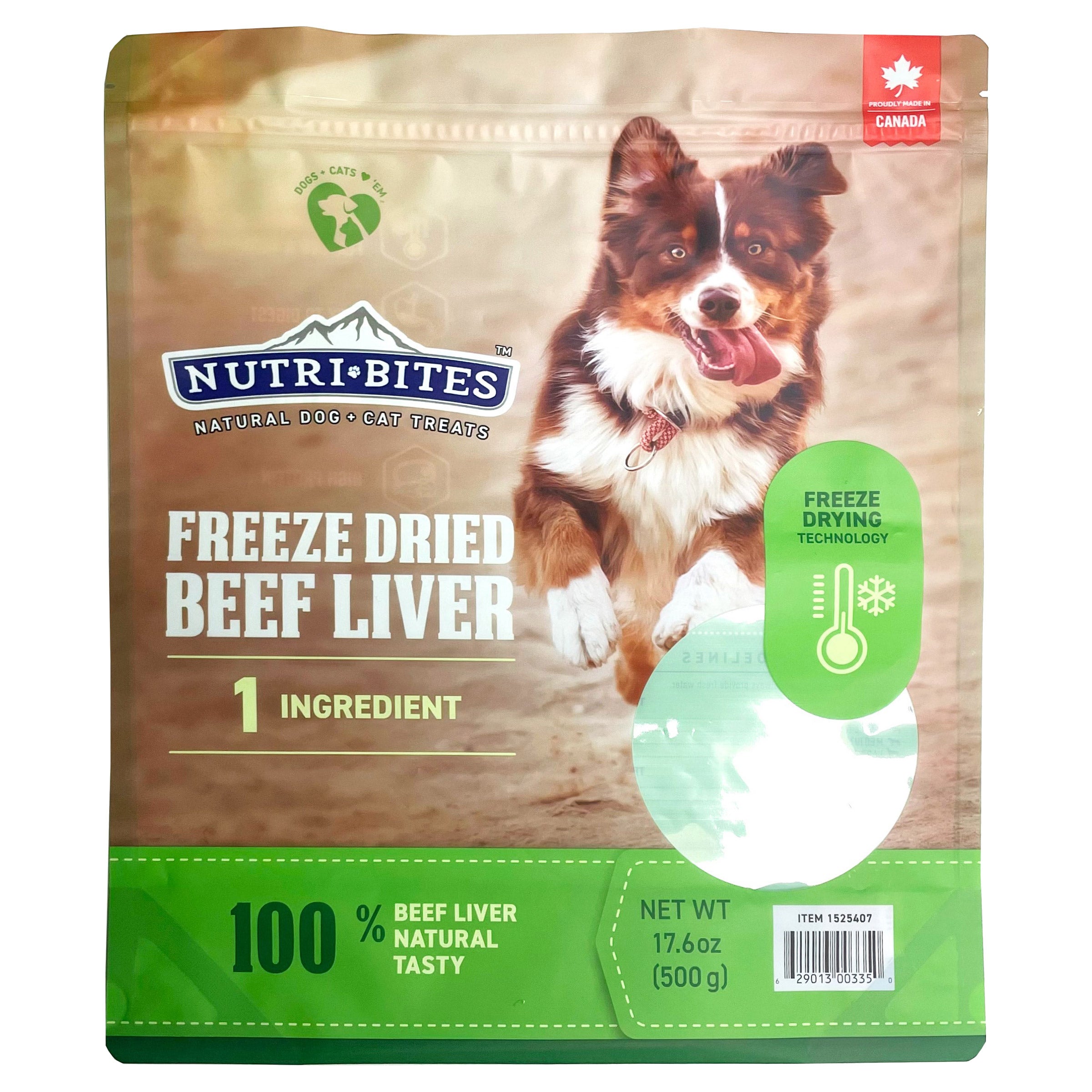 NUTRIBITES FREEZE DRIED BEEF LIVER DOG TREATS 17.64 OZ