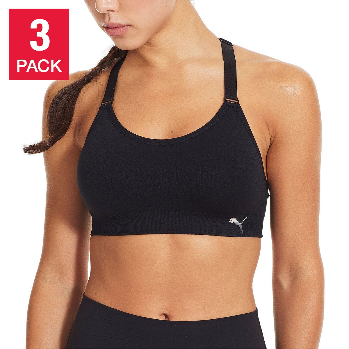 PUMA + WOMEN'S SEAMLESS SPORTS BRA 2PK