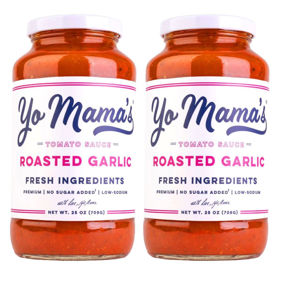 YO MAMA'S ROASTED GARLIC PASTA SAUCE 2/25 OUNCE JARS - Image 1