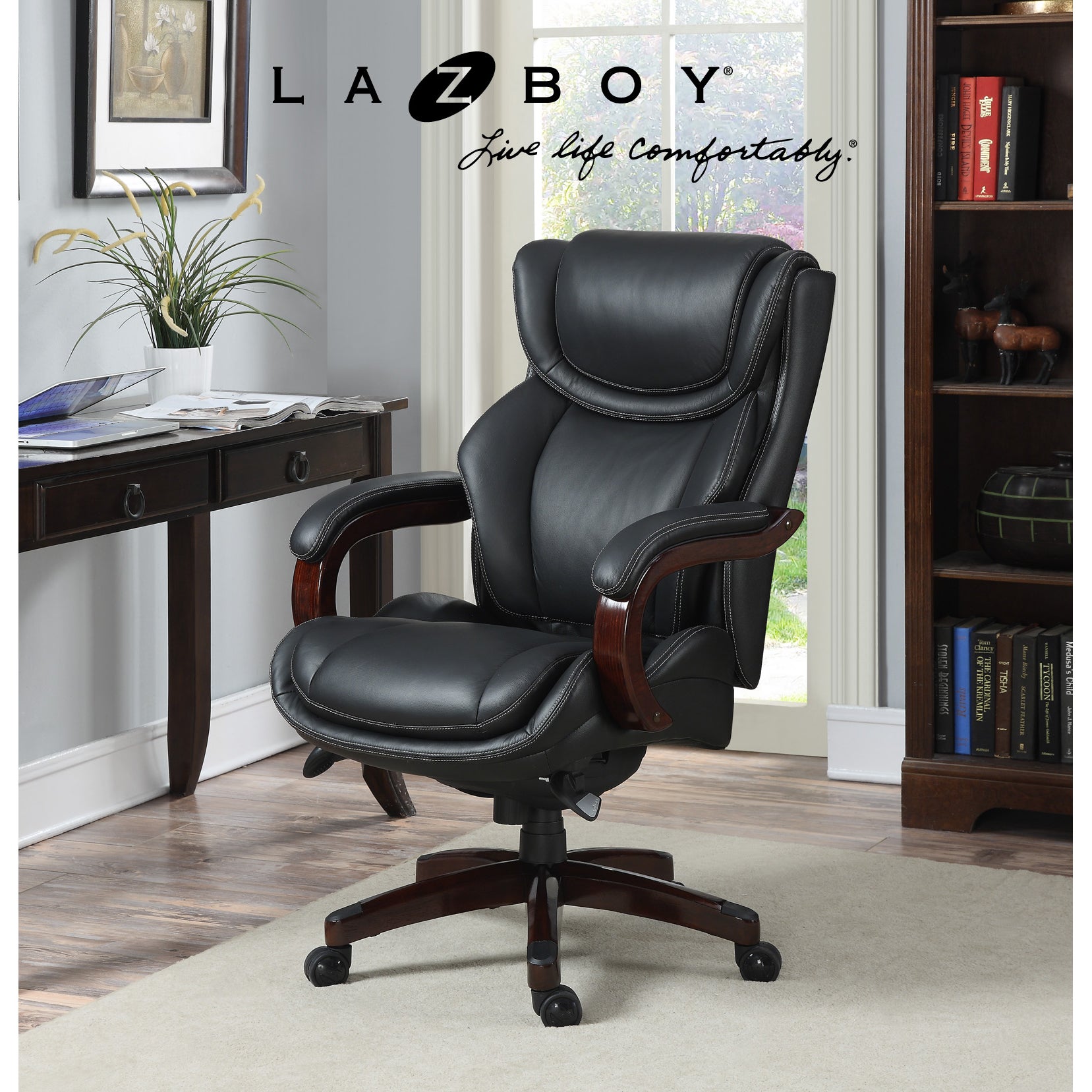 LA-Z-BOY TOP GRAIN LEATHER EXECUTIVE OFFICE CHAIR