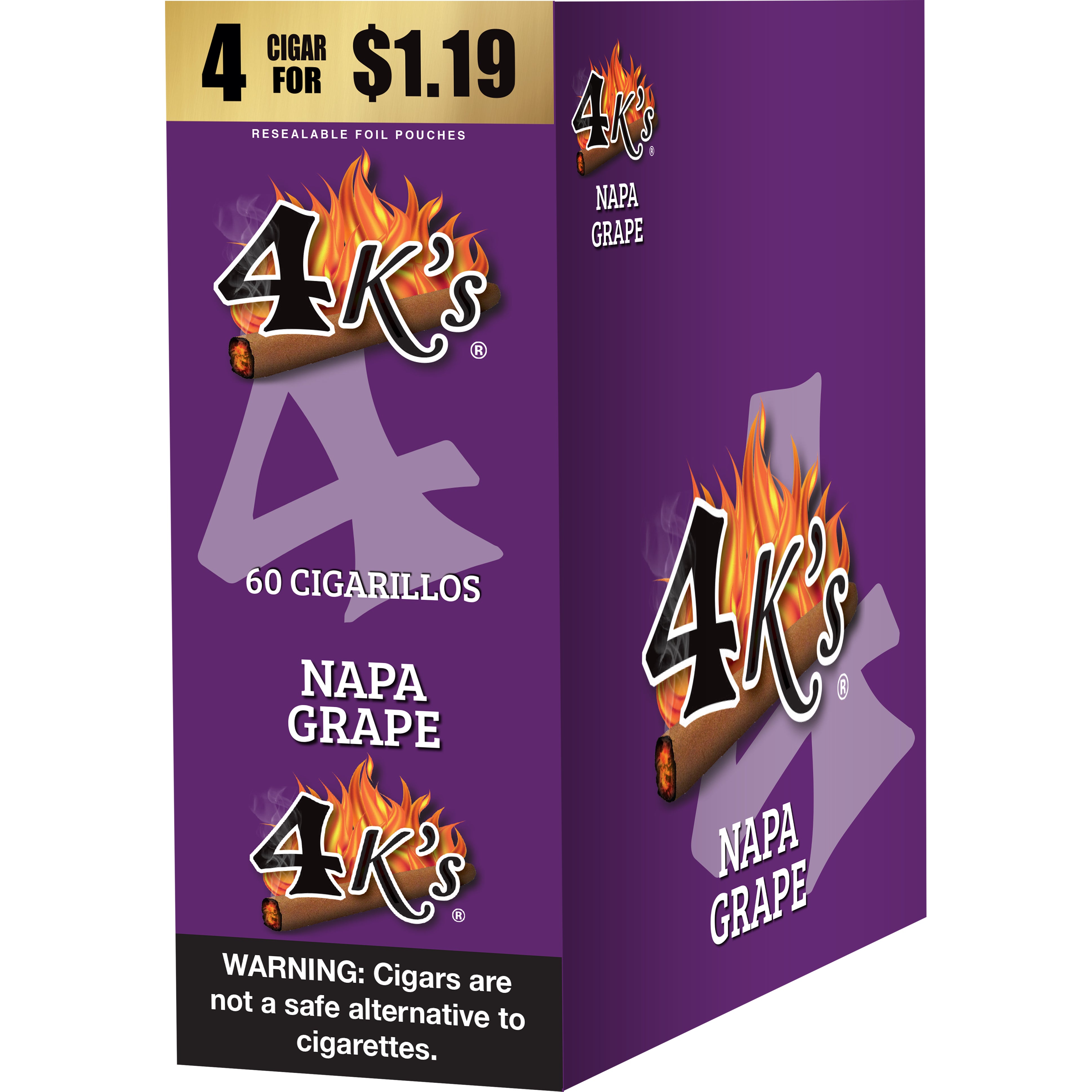 4K'S NAPA GRAPE CIGARILLOS 15/4CT $1.19 PP - Image 1