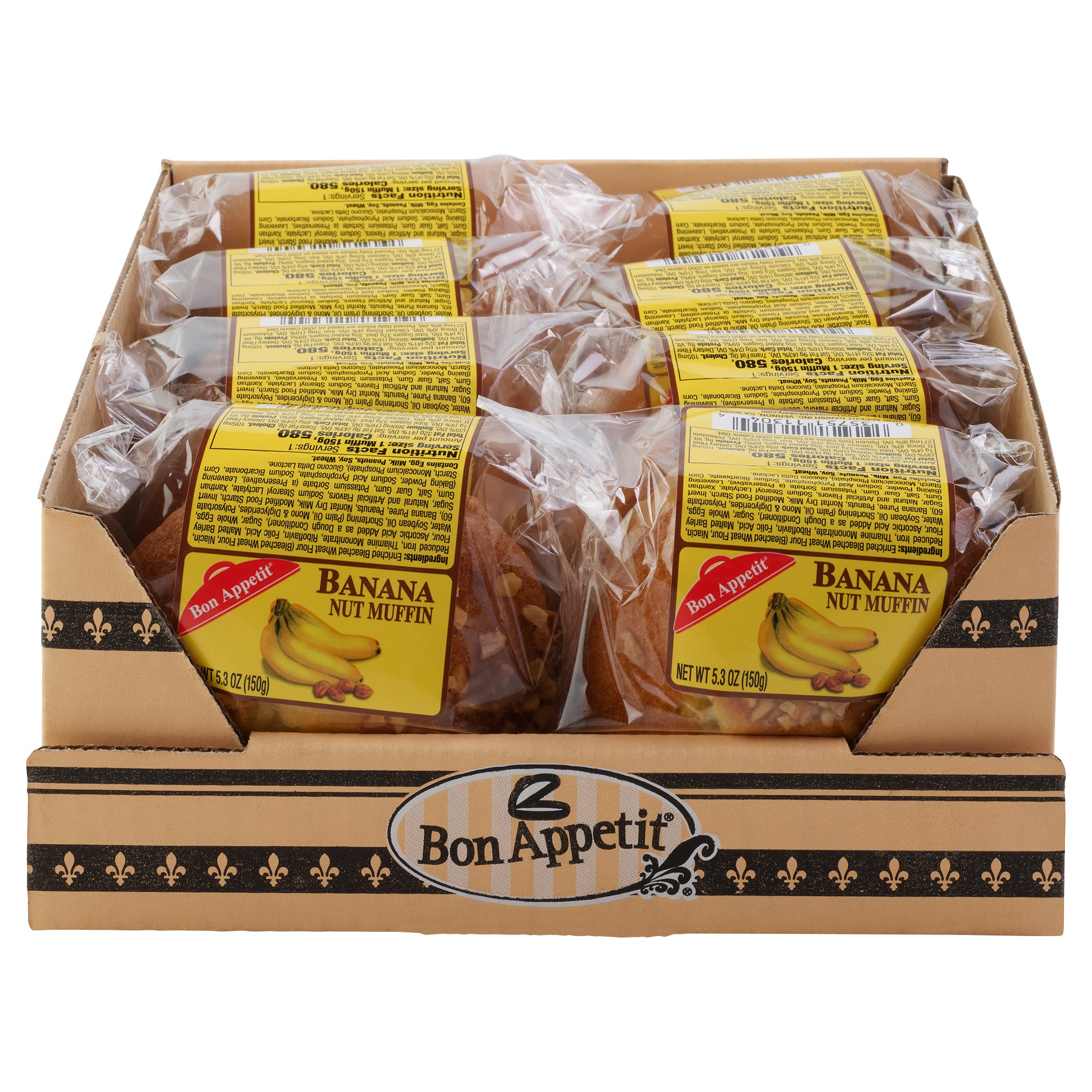 BON APPETIT BANANA NUT MUFFINS 8 CT
