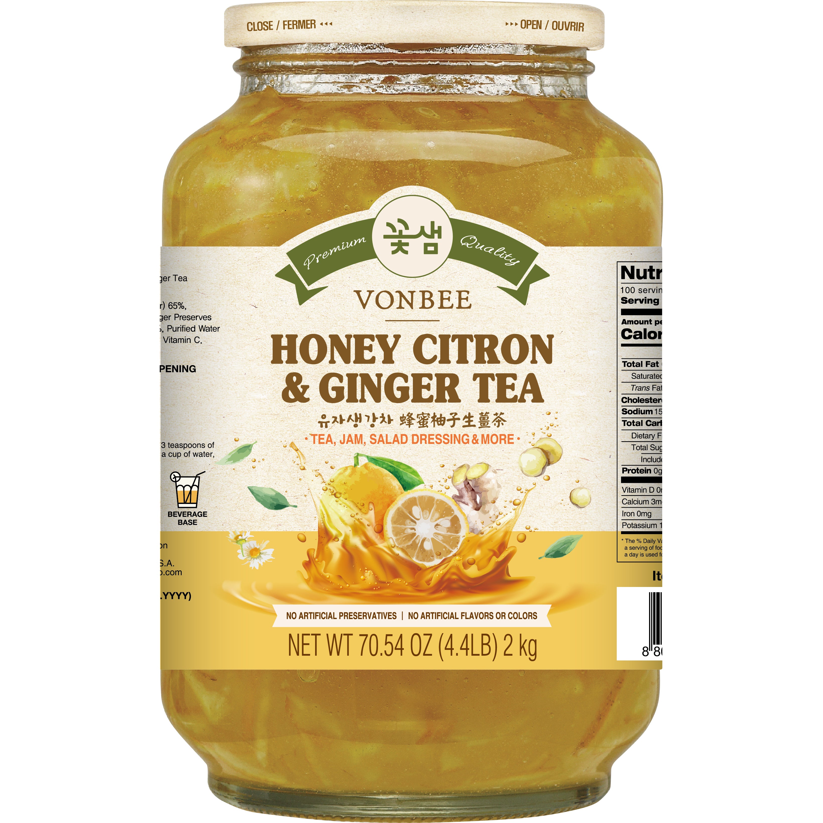 VONBEE HONEY CITRON GINGER TEA 70.54 OZ - Image 1