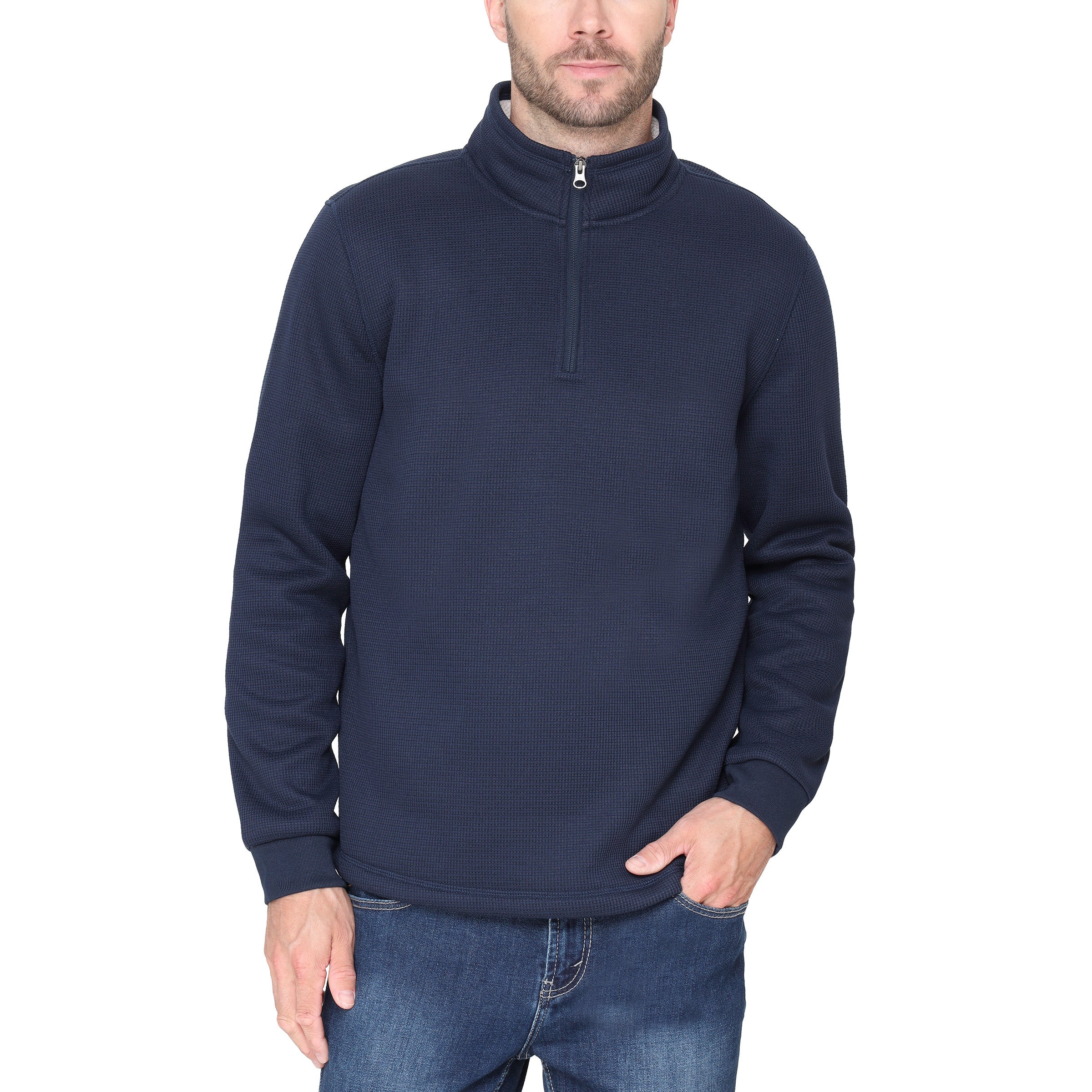 BC CLOTHING MEN'S FLEECE-LINED QUARTER ZIP - Image 1