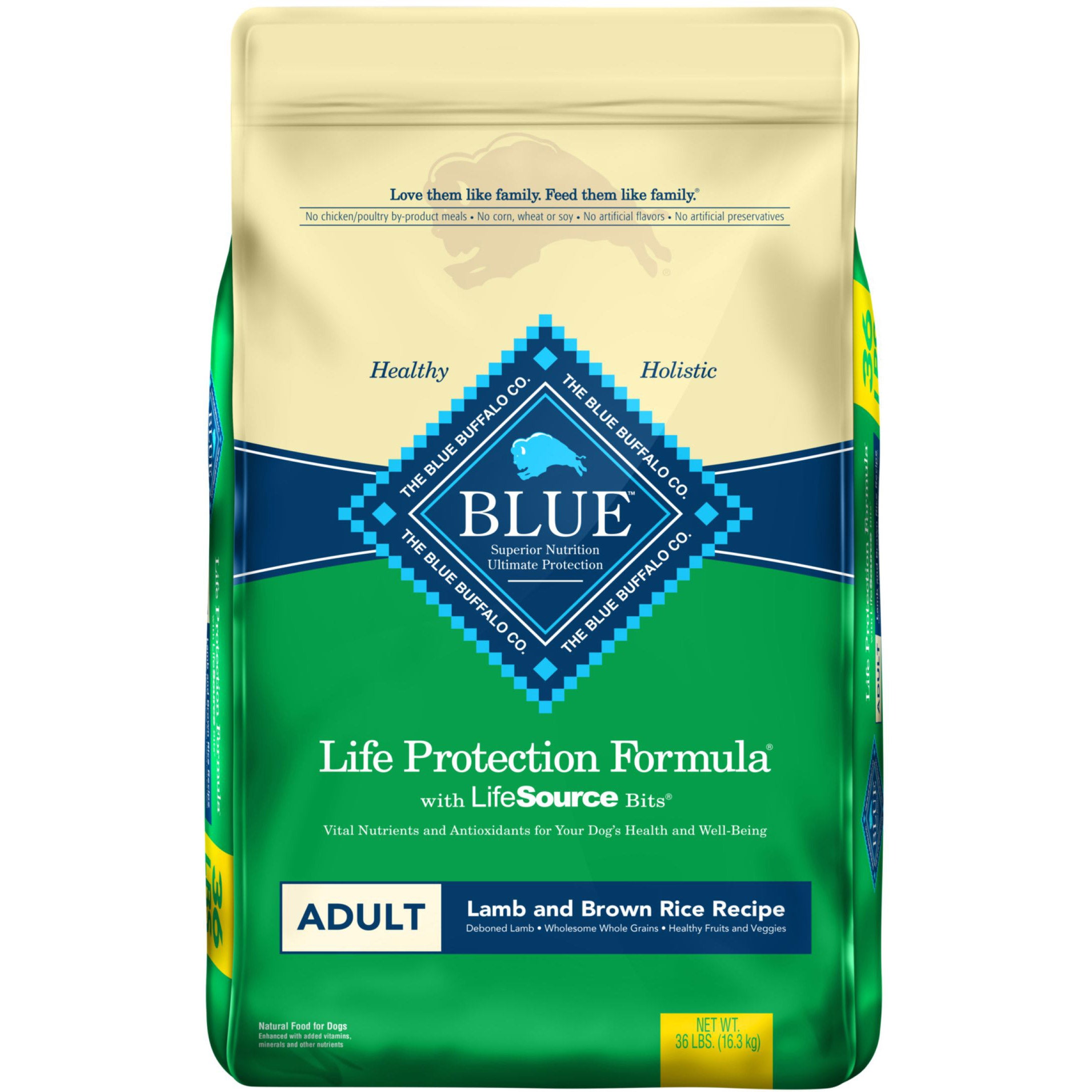 BLUE BUFFALO LAMB AND BROWN RICE 36 POUND BAG