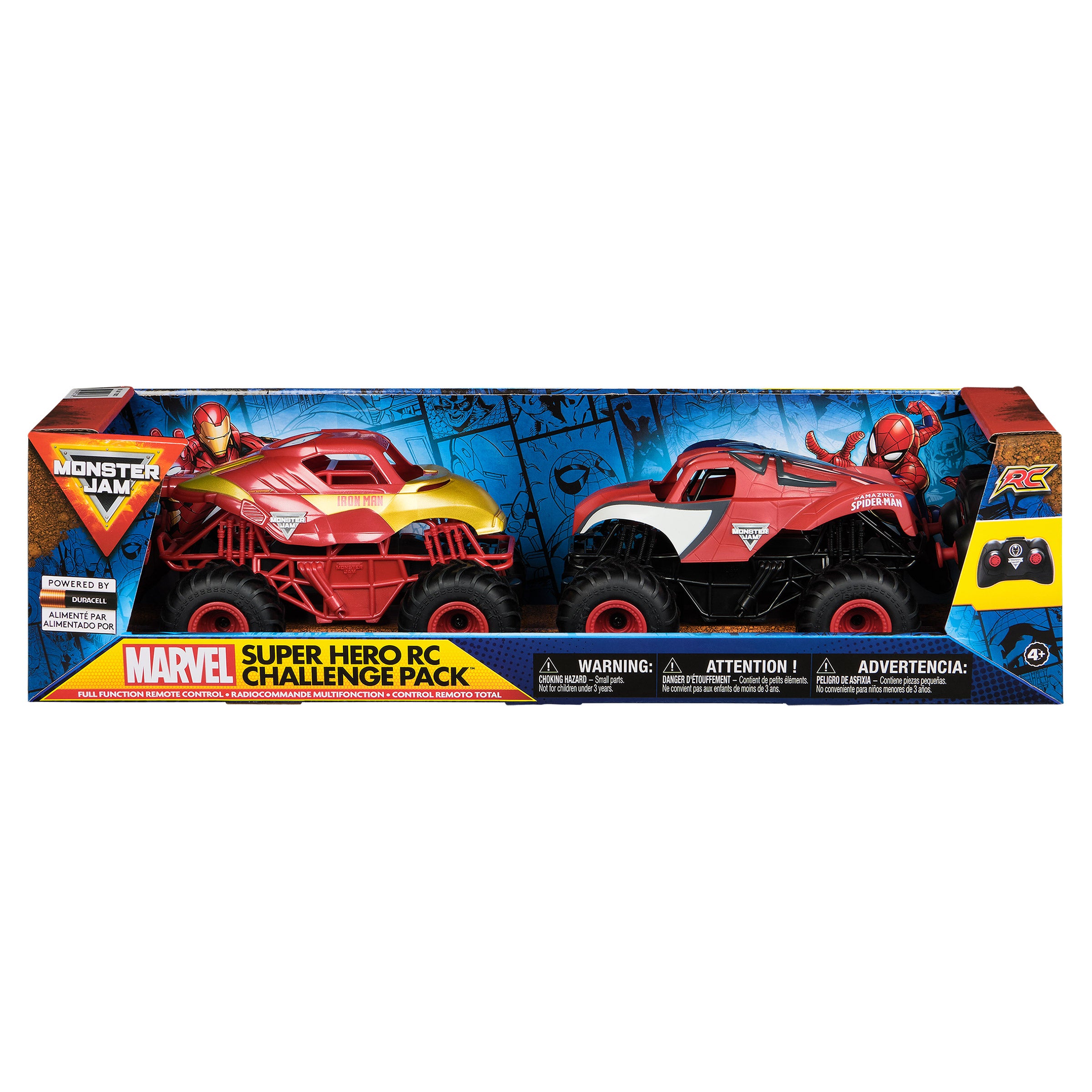 MONSTER JAM MARVEL & SPIDERMAN R/C TRUCK 2PK
