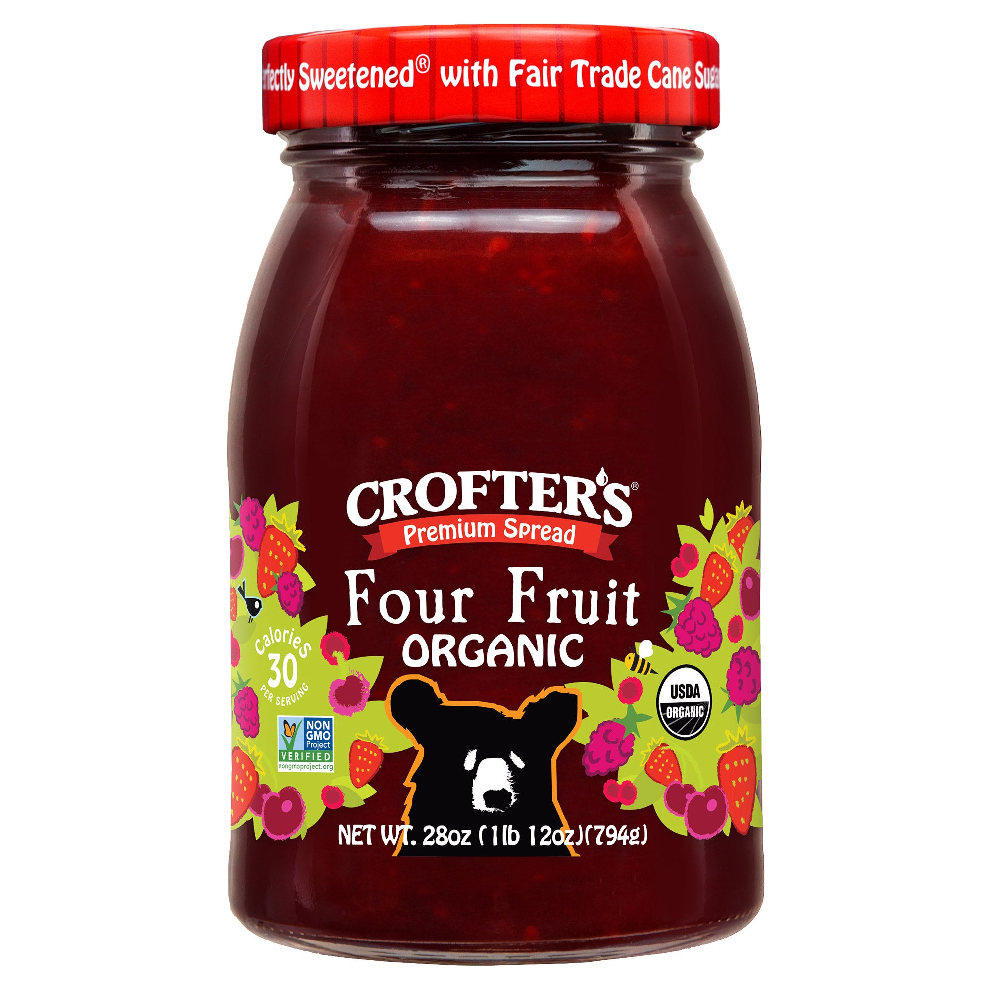 CROFTER'S ORGANIC FOUR FRUIT SPREAD 28 OUNCE JAR - Image 1