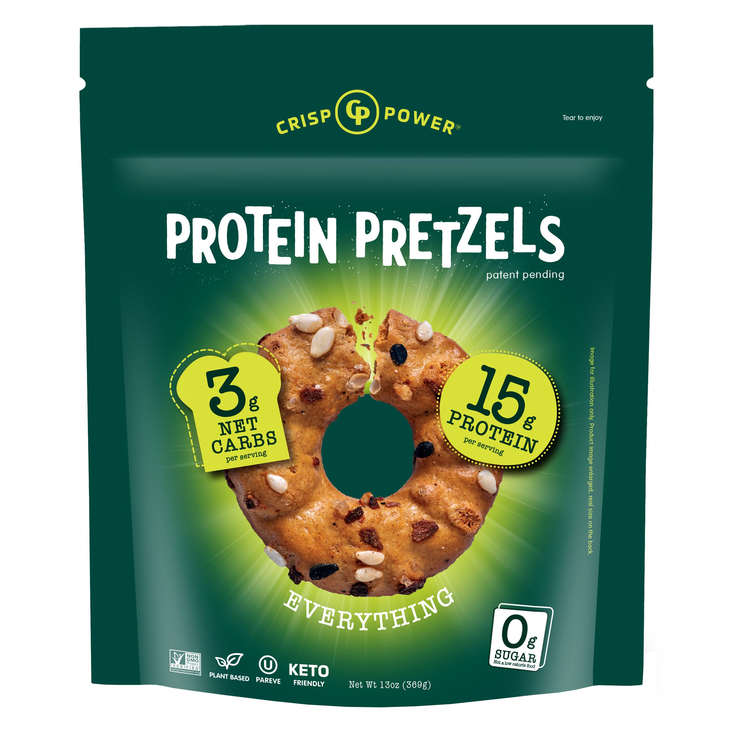 CRISP POWER EVERYTHING PROTEIN PRETZELS 13 OUNCES