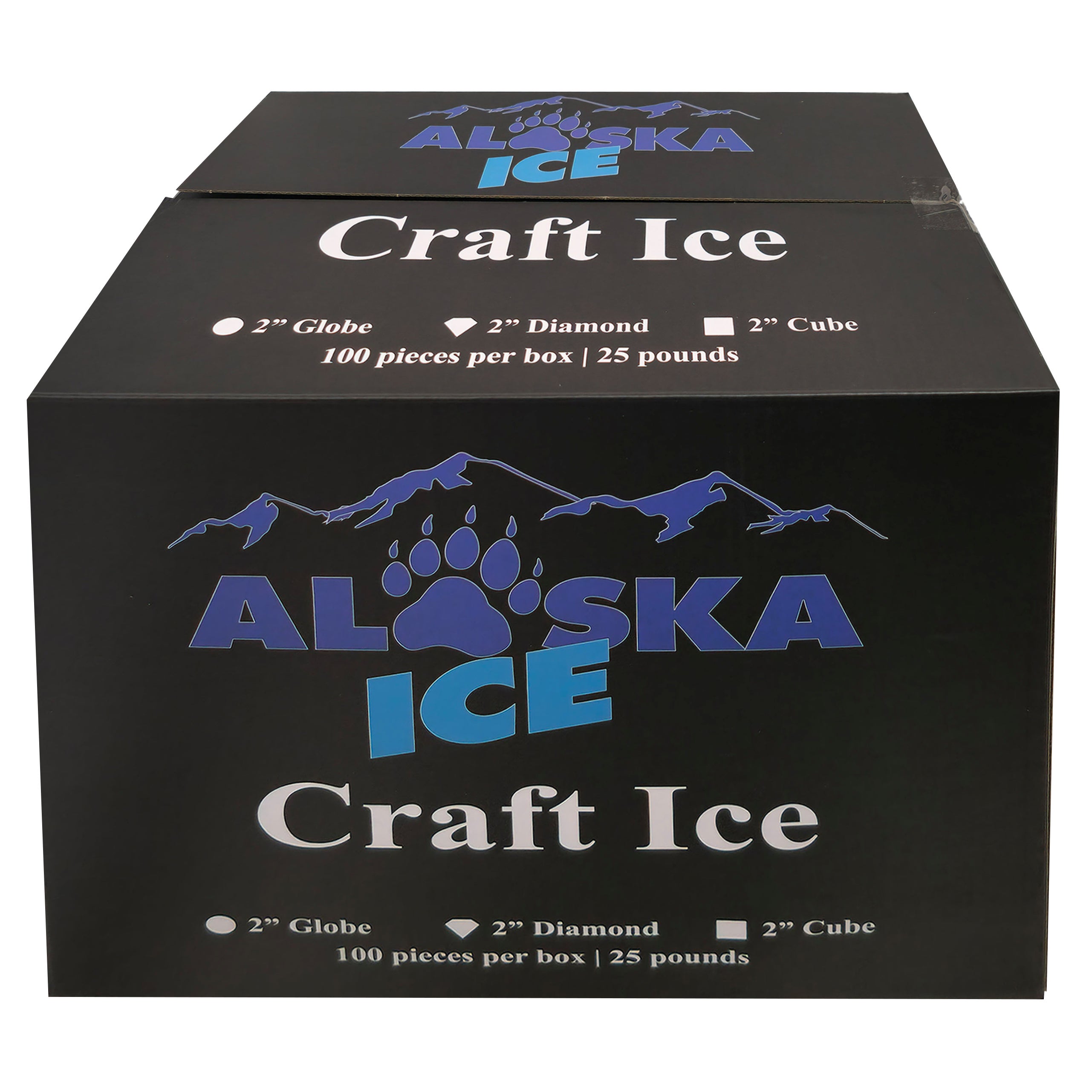 ALASKA ICE CRAFT ICE CUBES 2¨ 100 CT / 25 LBS