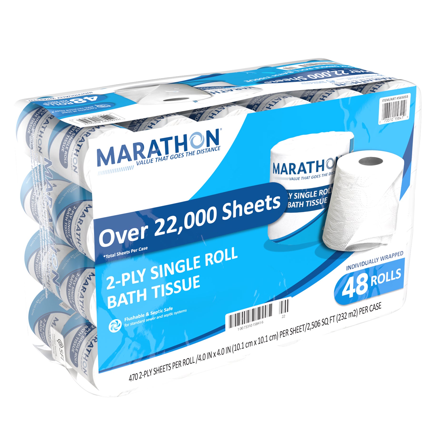 MARATHON 2-PLY BATH TISSUE 48/470 SHEETS - Image 1
