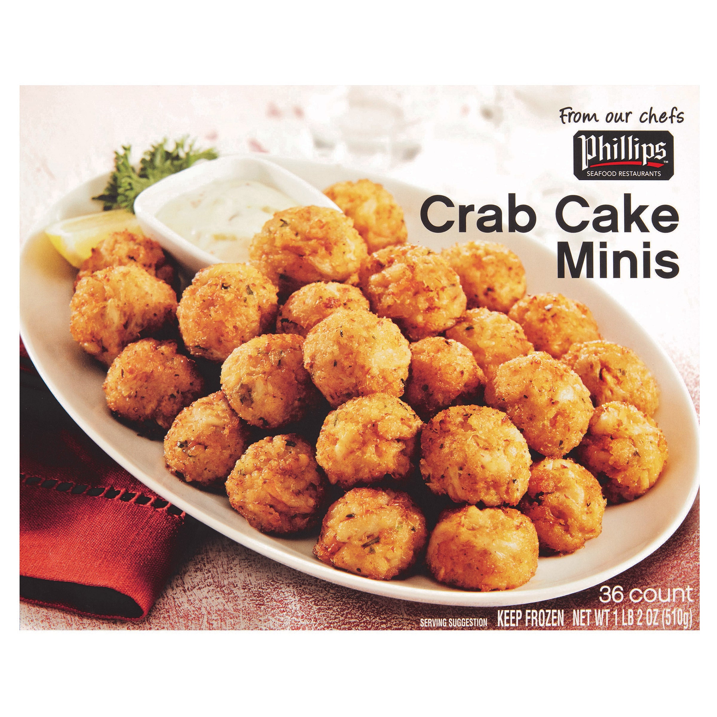 PHILLIPS CRAB CAKE MINIS 36 COUNT 18 OUNCES