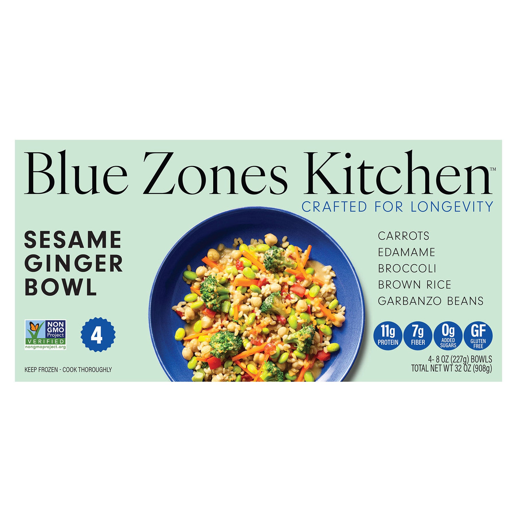 BLUE ZONES KITCHEN SESAME GINGER BOWL 4/8 OZ