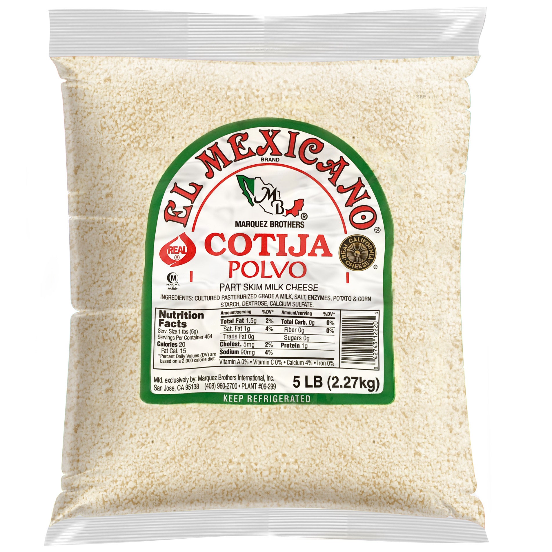 EL MEXICANO COTIJA POLVO 5 LB