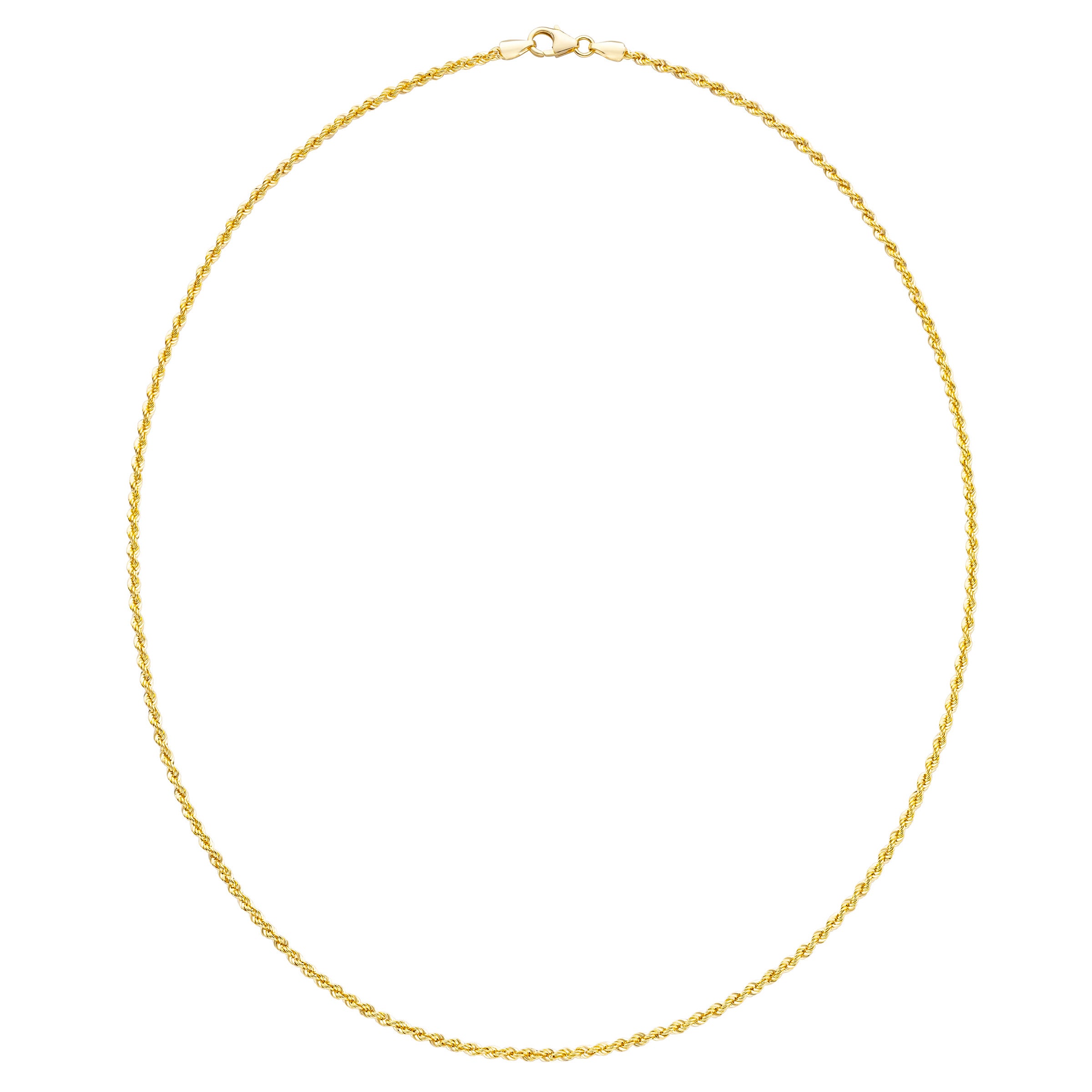14KT YELLOW GOLD 18" DIAMOND CUT ROPE CHAIN MADE IN ITALY