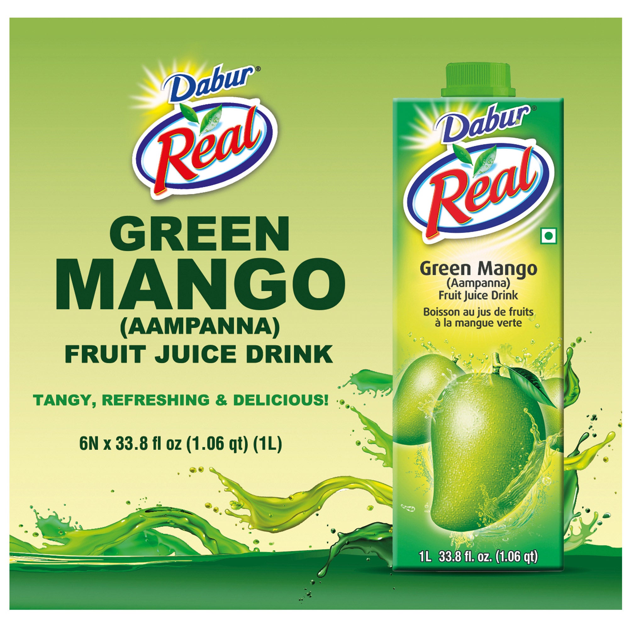 DABUR REAL GREEN MANGO JUICE 6/33.8 OUNCE CONTAINER - Image 1