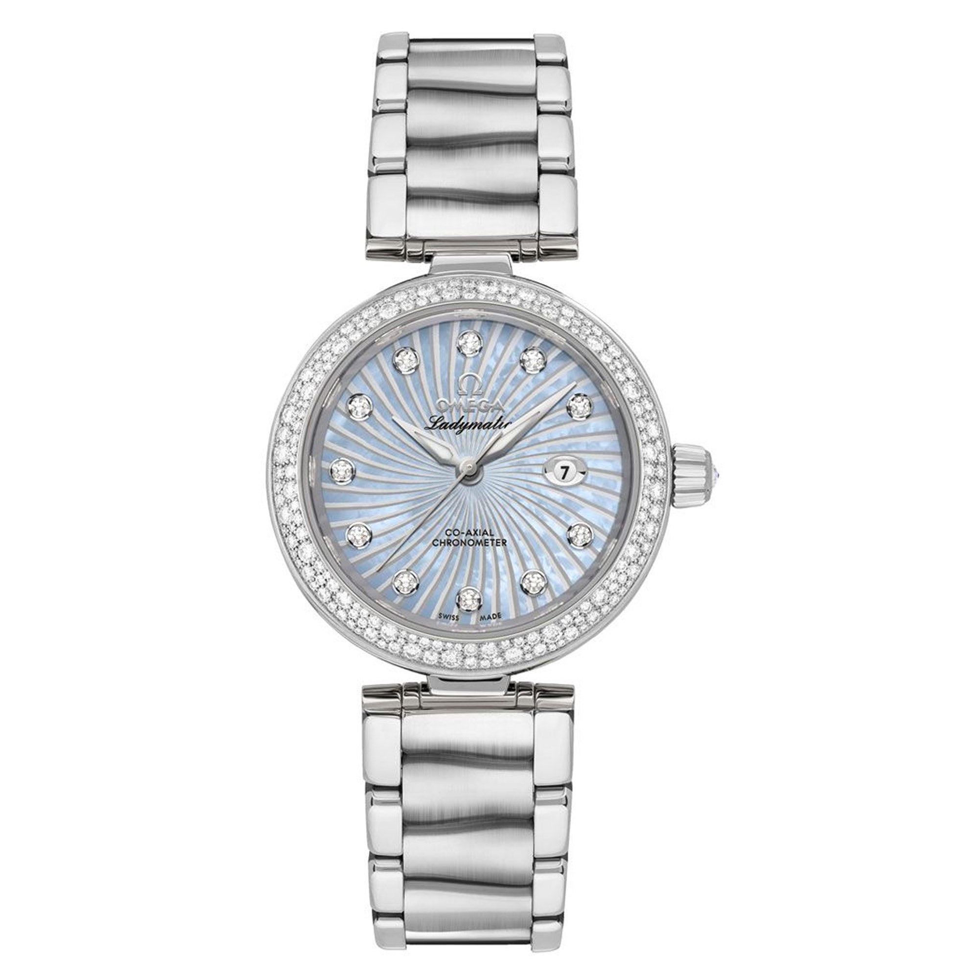 OMEGA LADYMATIC 34MM BLUE DIAL CHRONOMETER LADIES AUTOMATIC WATCH