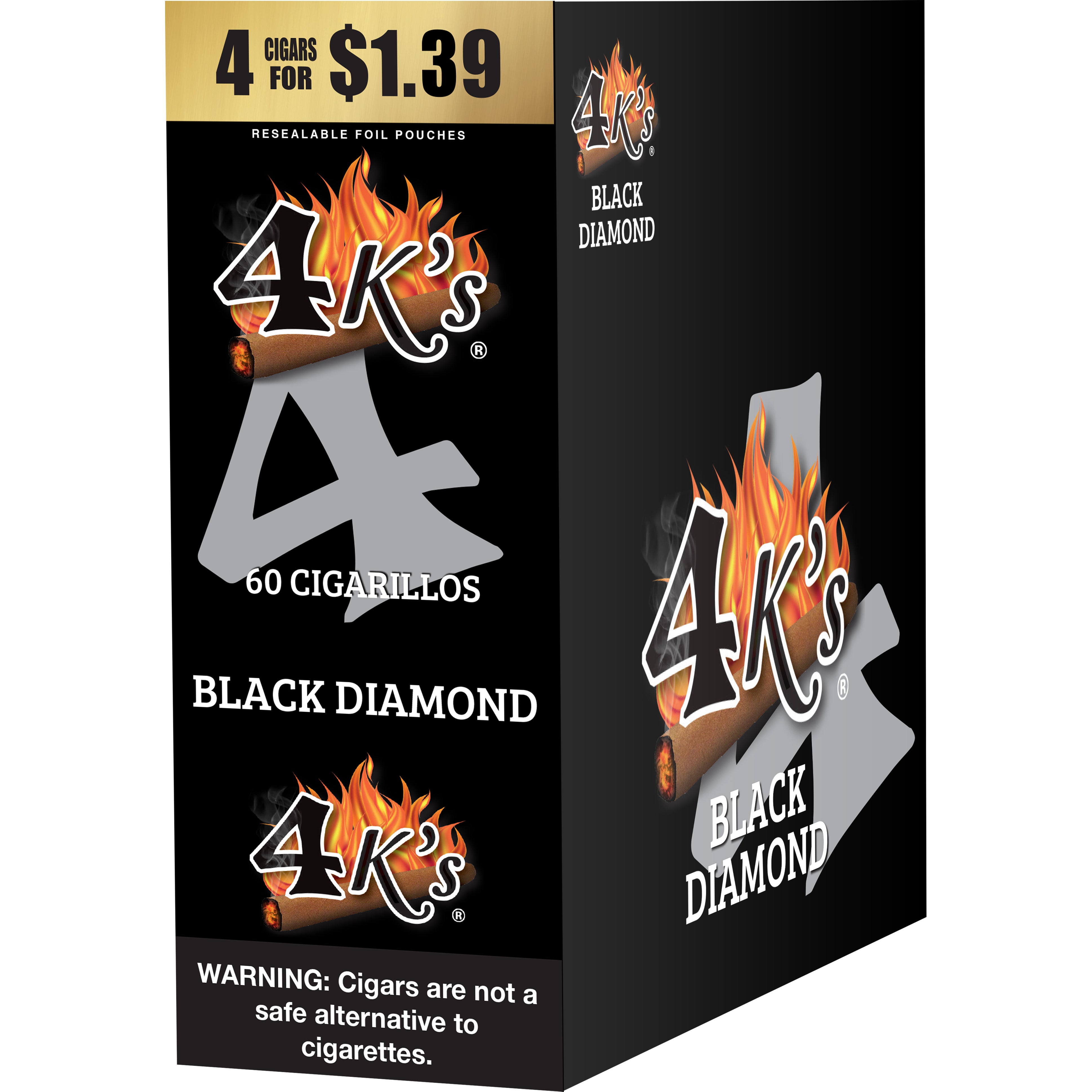 4K'S CIGARILLOS BLACK DIAMOND 15/4CT PCHS $1.39 PP - Image 1