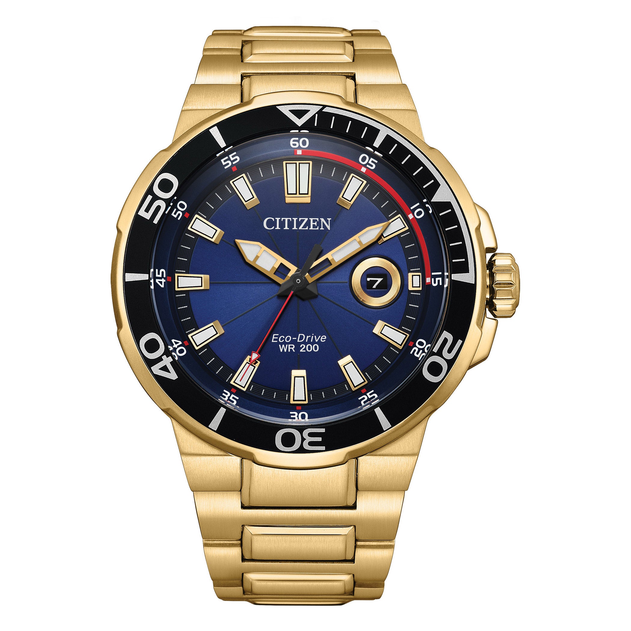 CITIZEN ECO-DRIVE ENDEAVOR GOLD TONE STAINLESS MENS WATCH