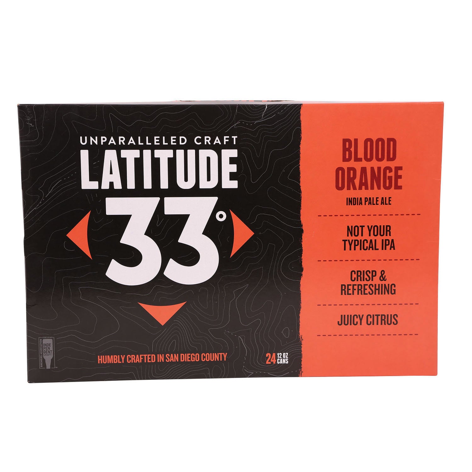 LATITUDE 33 BREWING BLOOD ORANGE IPA VISTA,CA 24/12OZ