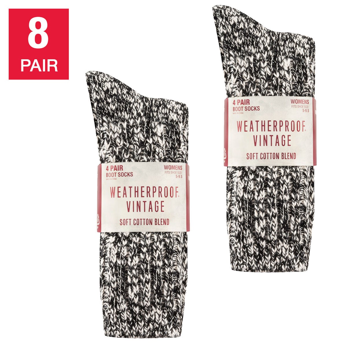 WEATHERPROOF VINTAGE LADIES' BOOT SOCK 4 PAIR