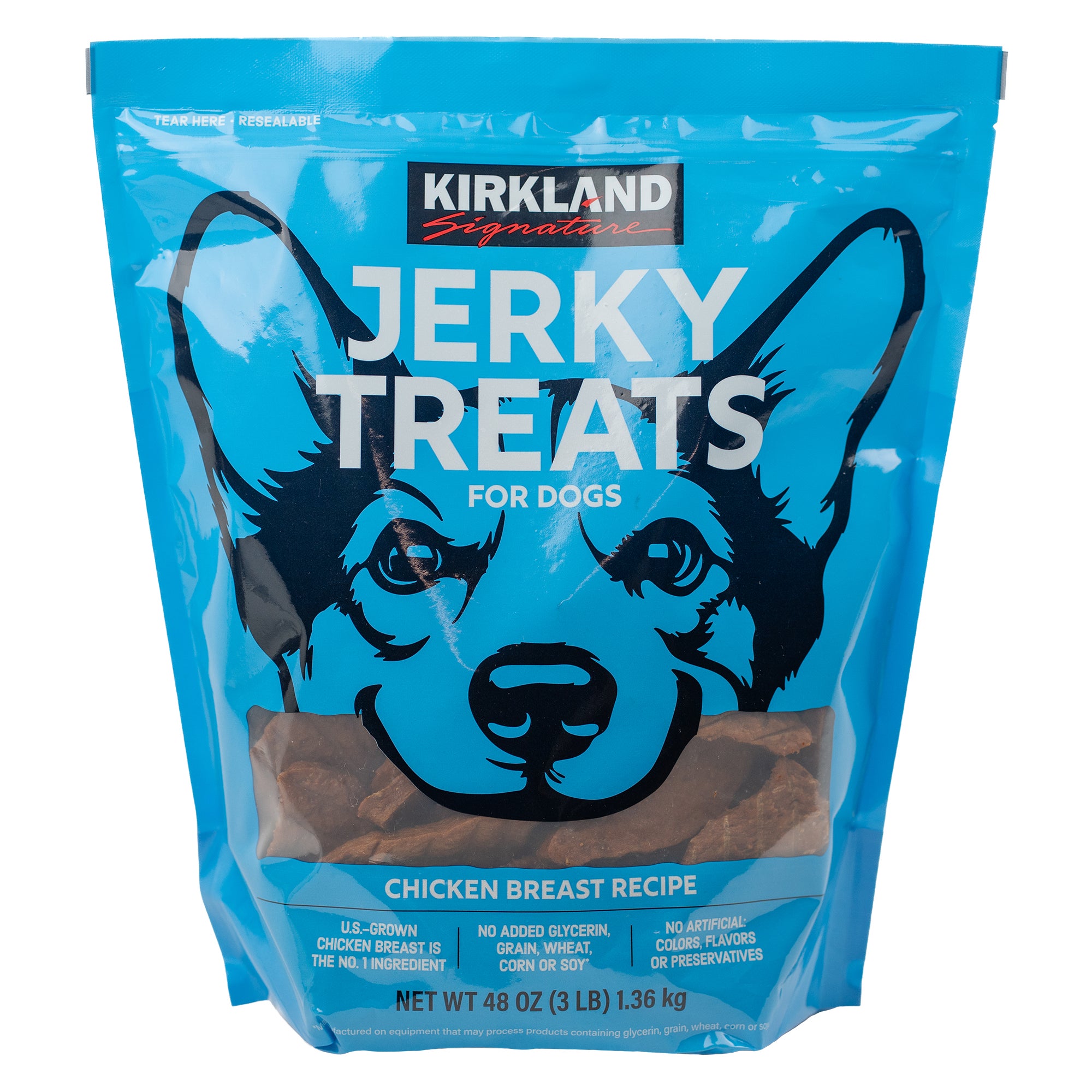 KIRKLAND SIGNATURE CHICKEN JERKY TREAT 48 OZ (3 LB)