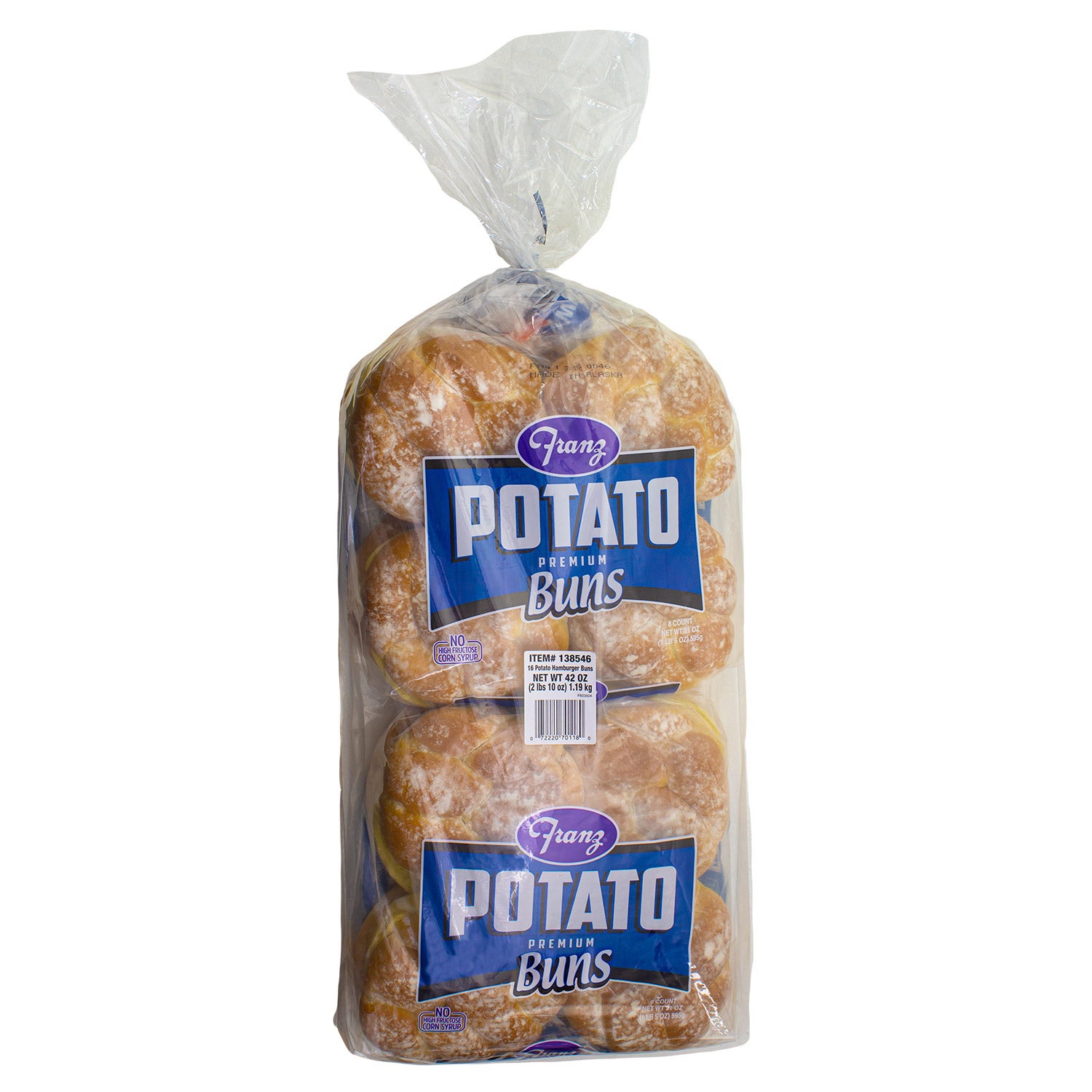 FRANZ POTATO HAMBURGER BUNS 16/42OZ