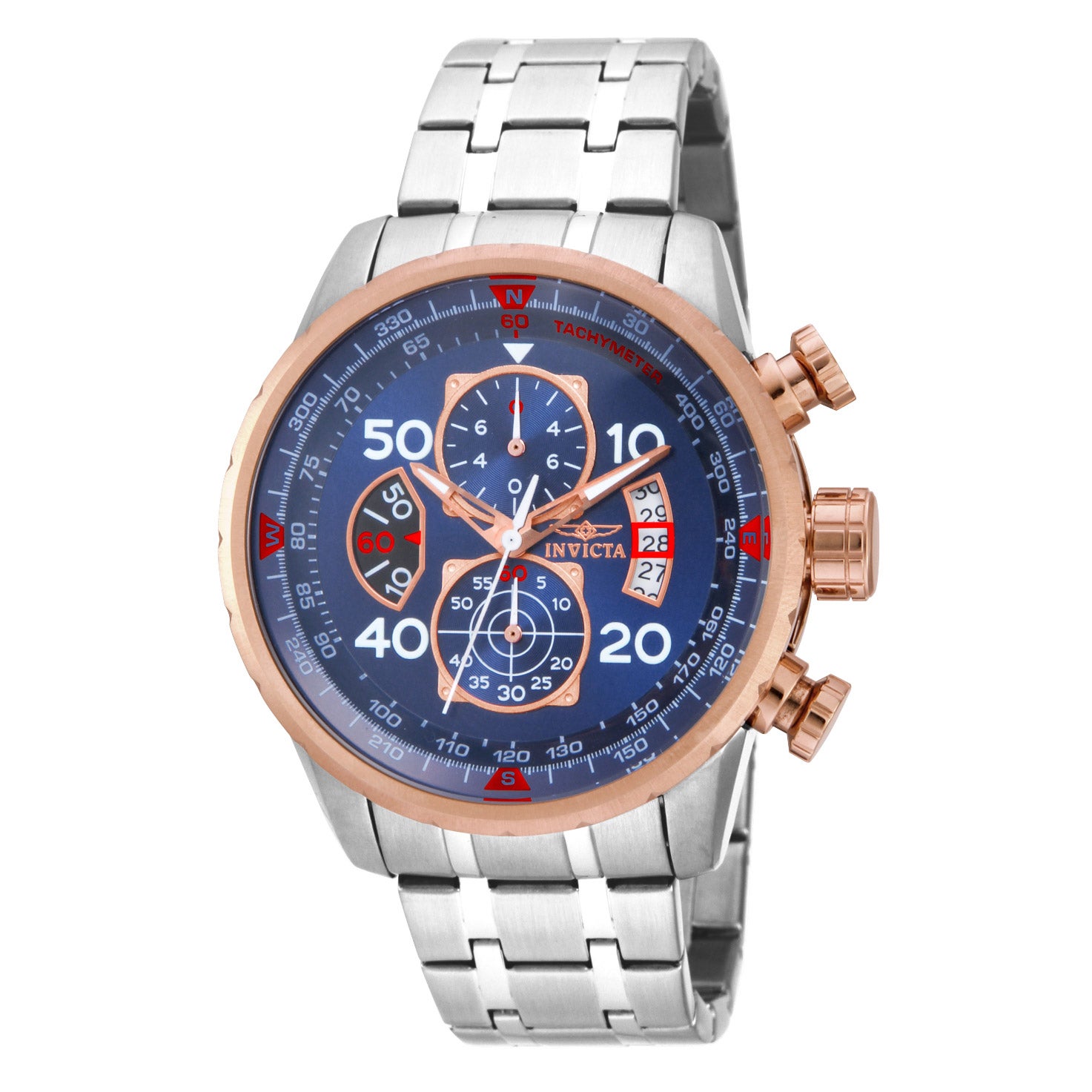 INVICTA AVIATOR STAINLESS STEEL QUARTZ MEN'S WATCH - Image 1