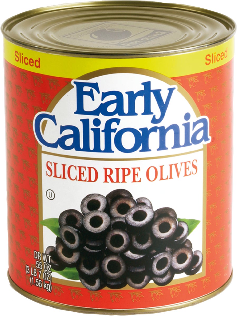 EARLY CALIFORNIA SLICED RIPE OLIVES #10 CAN