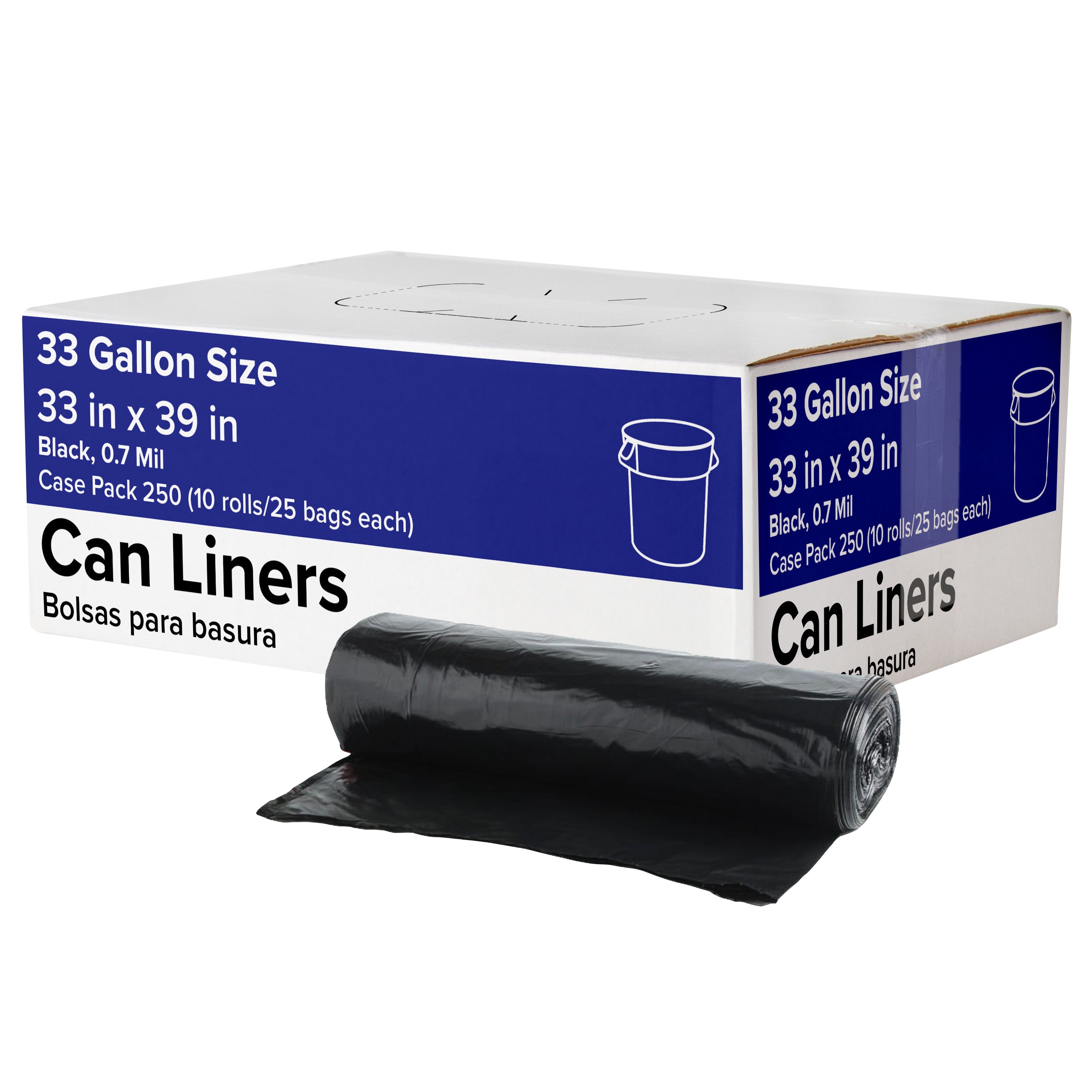 33 GAL CAN LINER BLACK 250 CT