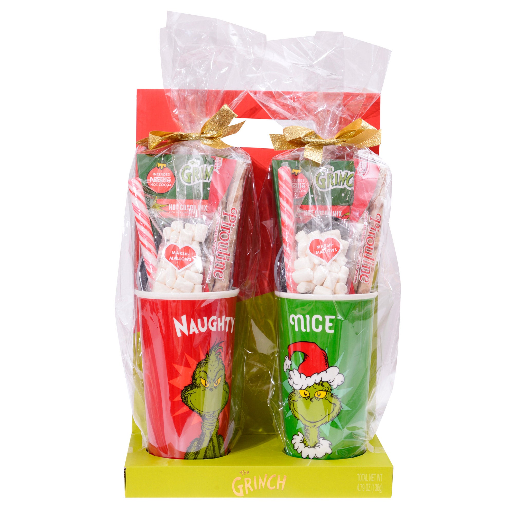 GRINCH HOLIDAY GIFT CERAMIC MUGS WITH LIDS 2 PACK 4.86OZ - Image 1