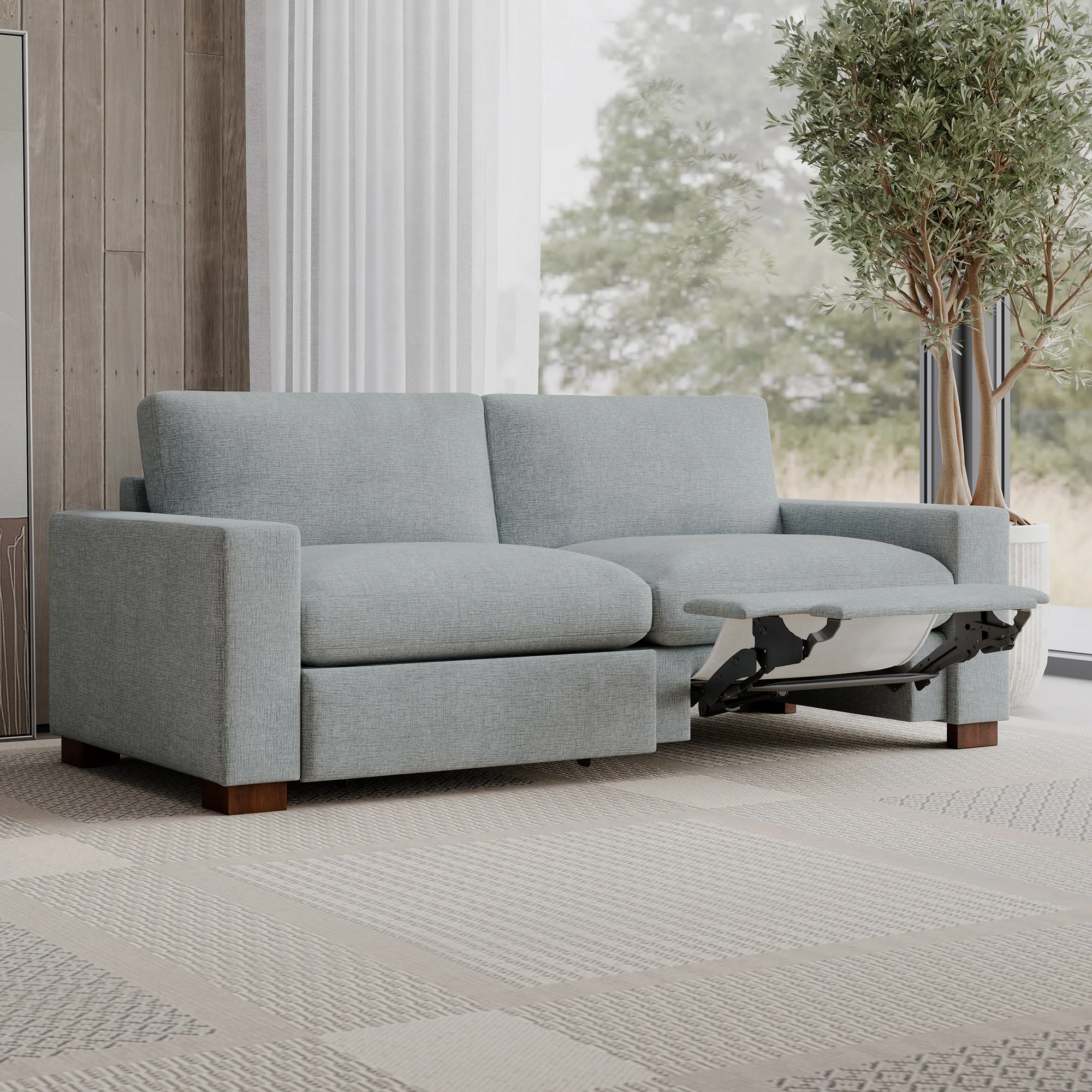 HENREDON SKYE FABRIC SOFA WITH POWER FOOTREST