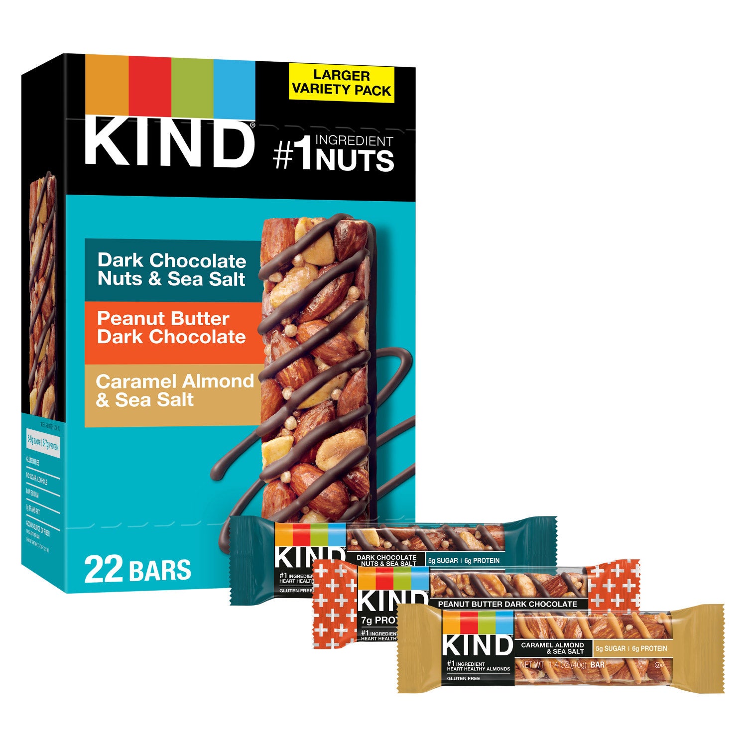 KIND VARIETY PACK 22 BARS 1.4 OUNCES EA