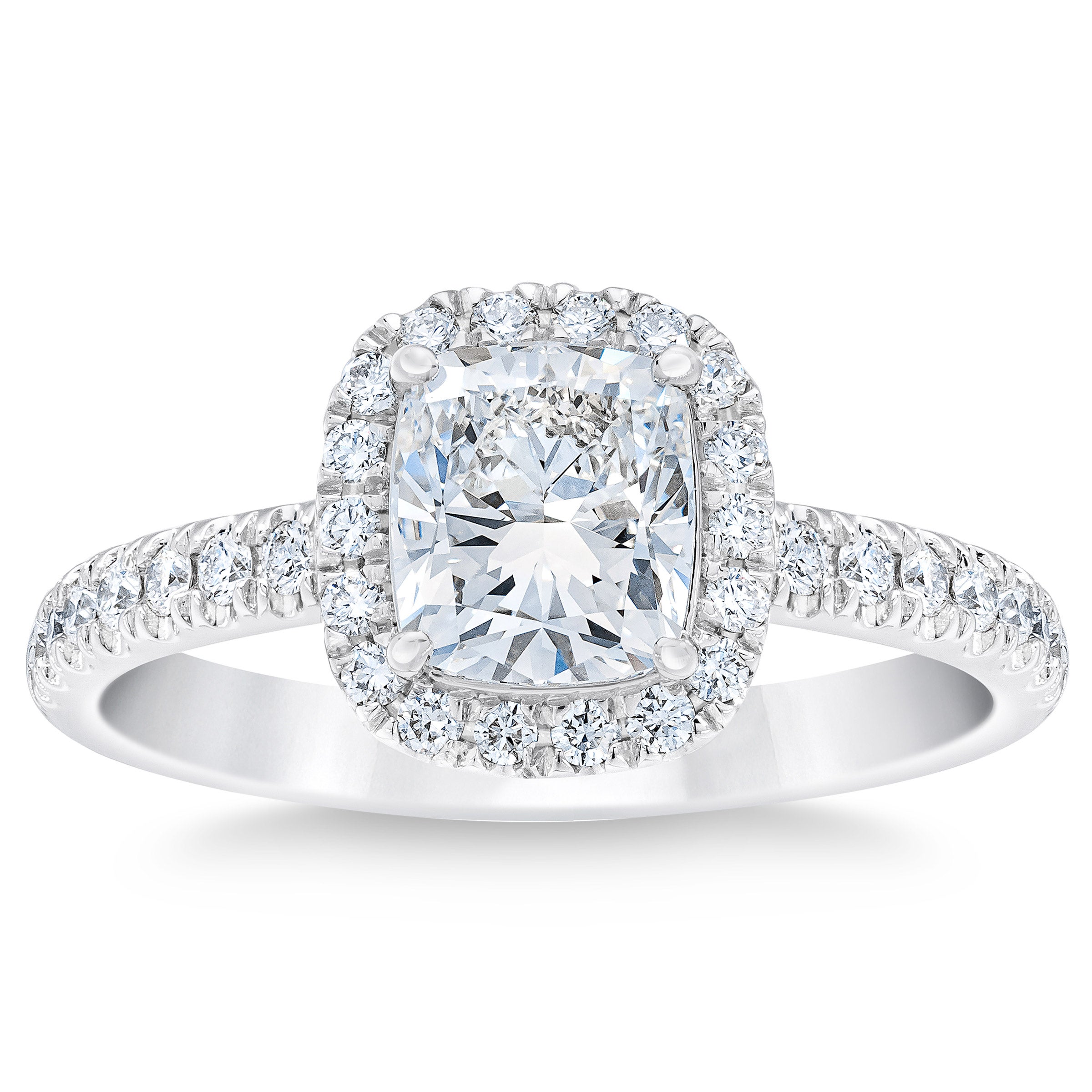 2.16CTW CUSHION CUT PLATINUM WEDDING RING 1.62CT CENTER VS1 ¨G¨