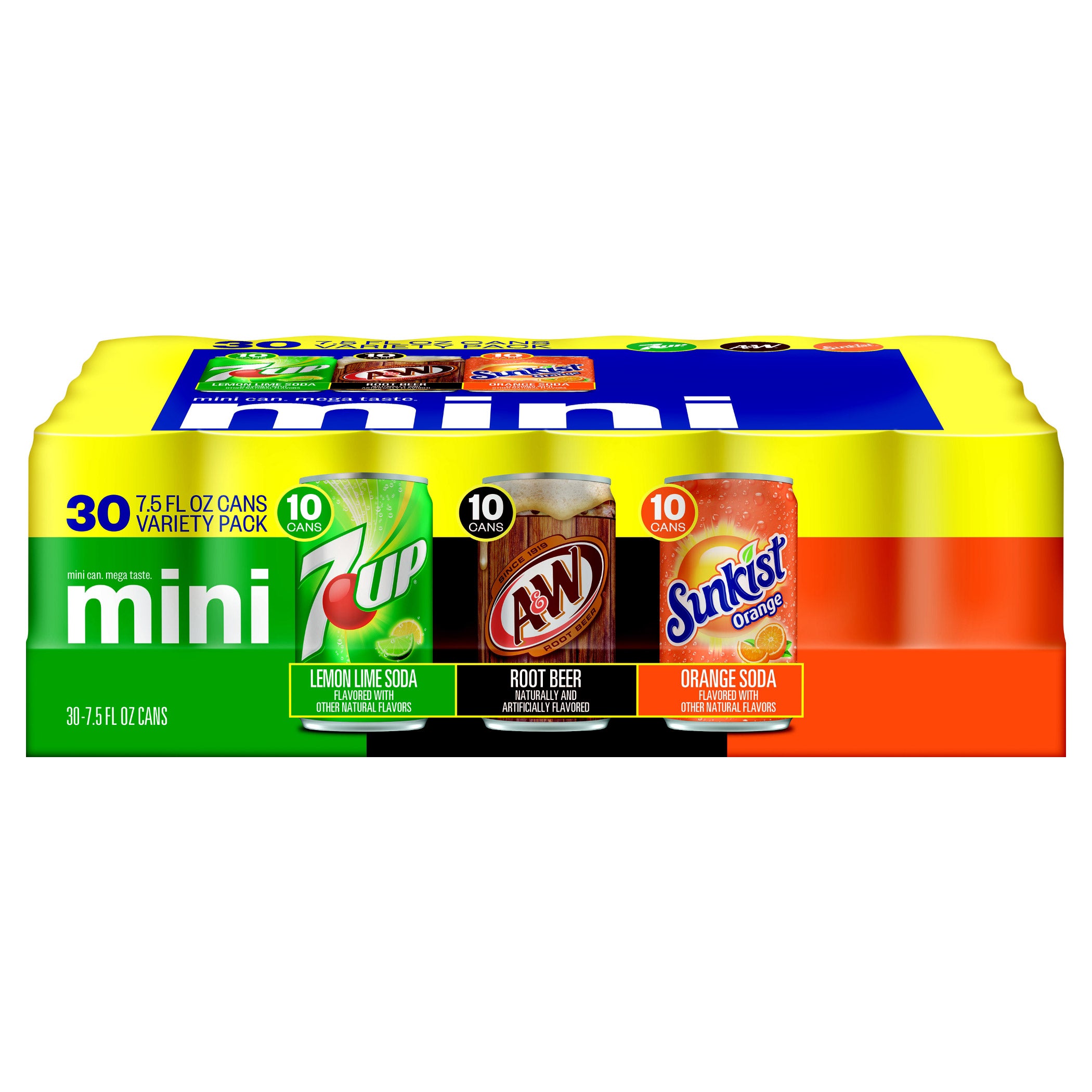 7UP, A&W, SUNKIST MINI VARIETY 30/7.5 OZ