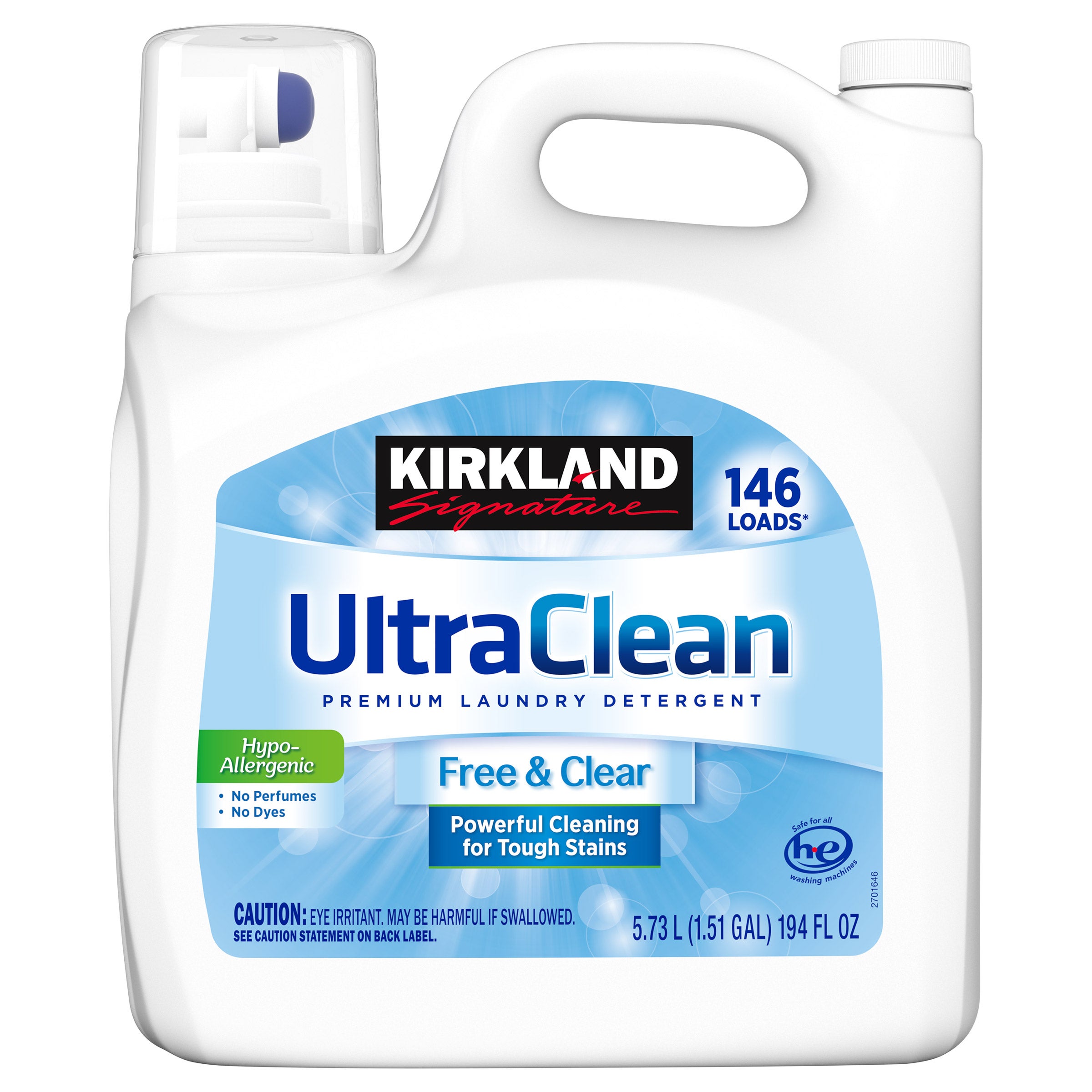 KIRKLAND SIGNATURE FREE & CLEAR LIQUID HE 146 LOADS / 194 OZ - Image 1