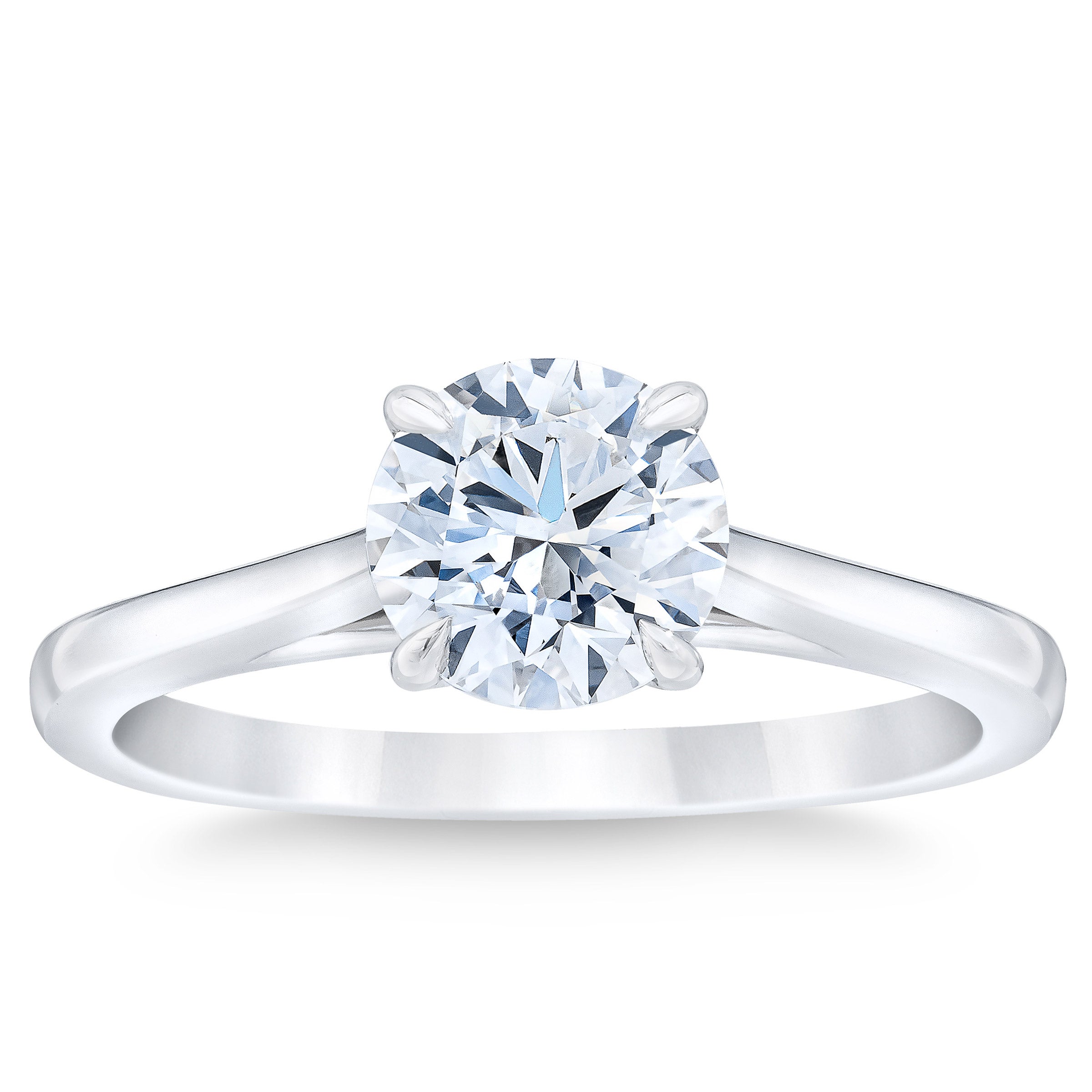 1.02CT ROUND BRILLIANT PLATINUM SOLITAIRE RING VVS2 ¨G¨ COLOR - Image 1