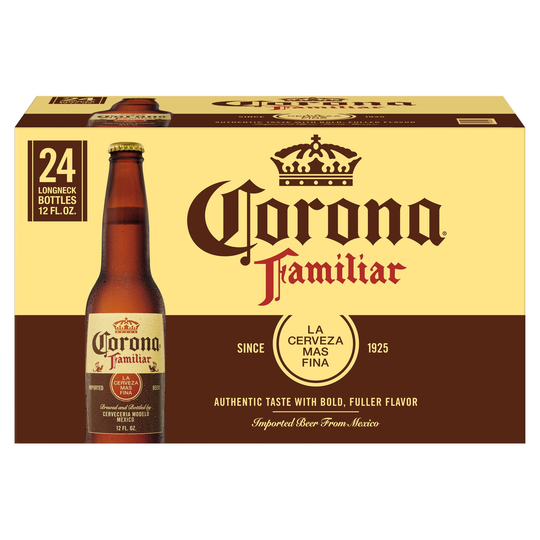 CORONA FAMILIAR IMPORTED MEXICAN LAGER 24/12 OZ BOTTLES